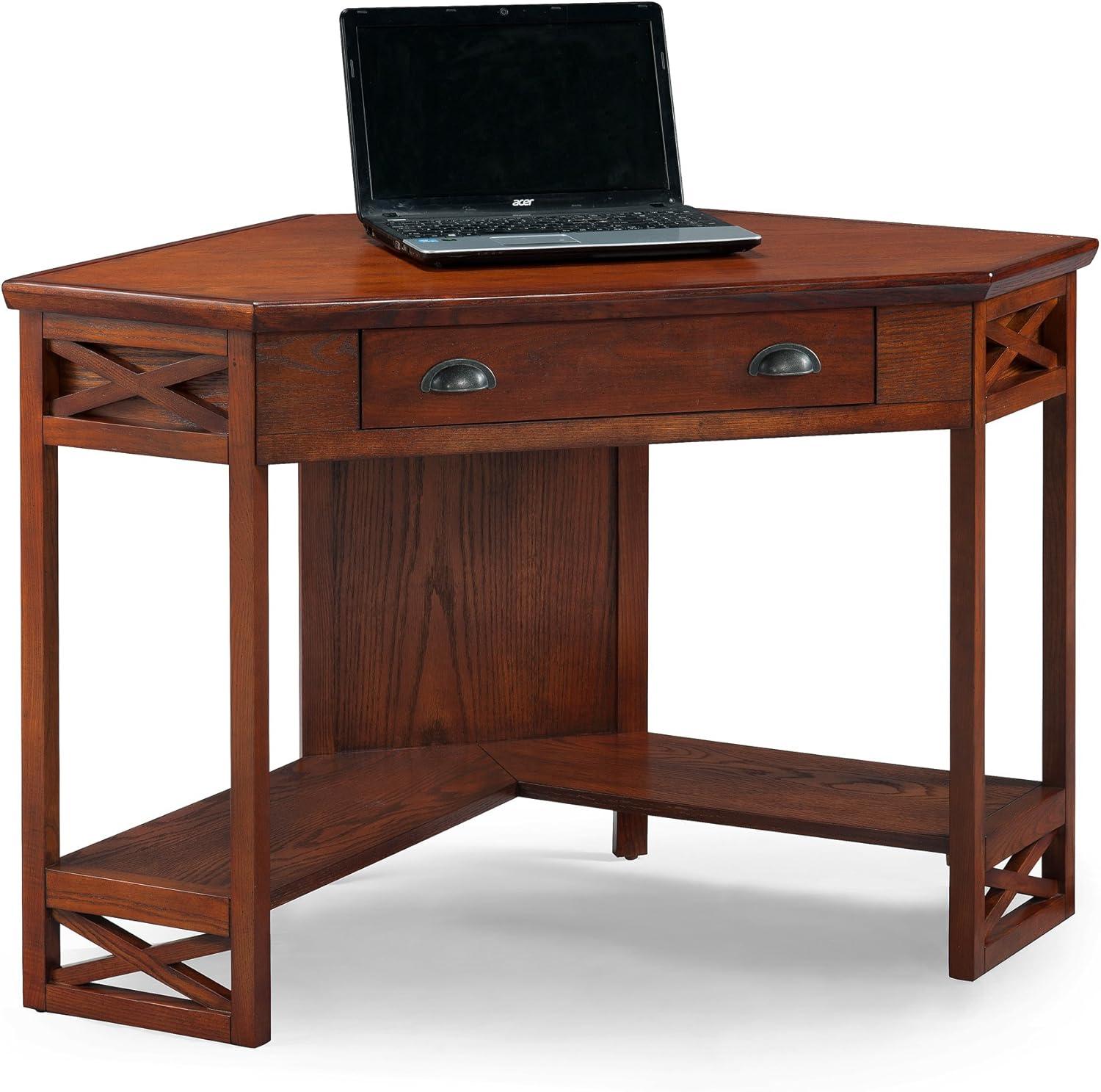 Leick Furniture Corner Computer Desk in Oak
