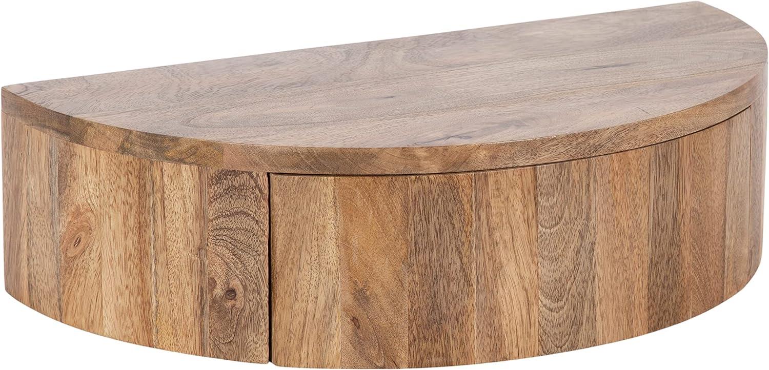 Kate and Laurel Reid Half Circle Wood Floating Side Table, 20x11x6, Natural