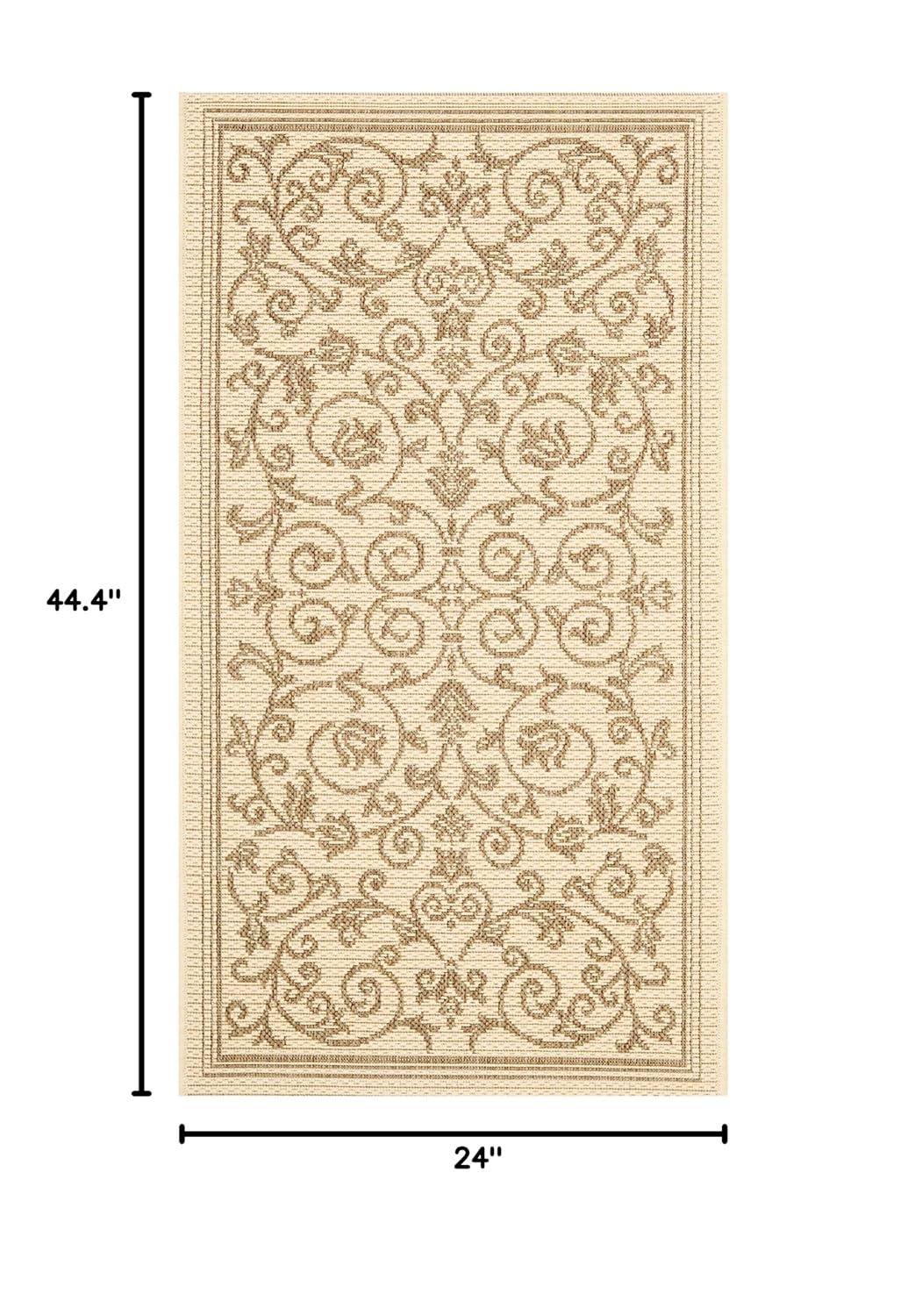 Courtyard CY2098 Power Loomed Indoor and Outdoor Accent Rug - Natural/Brown - 2'x3'7" - Safavieh