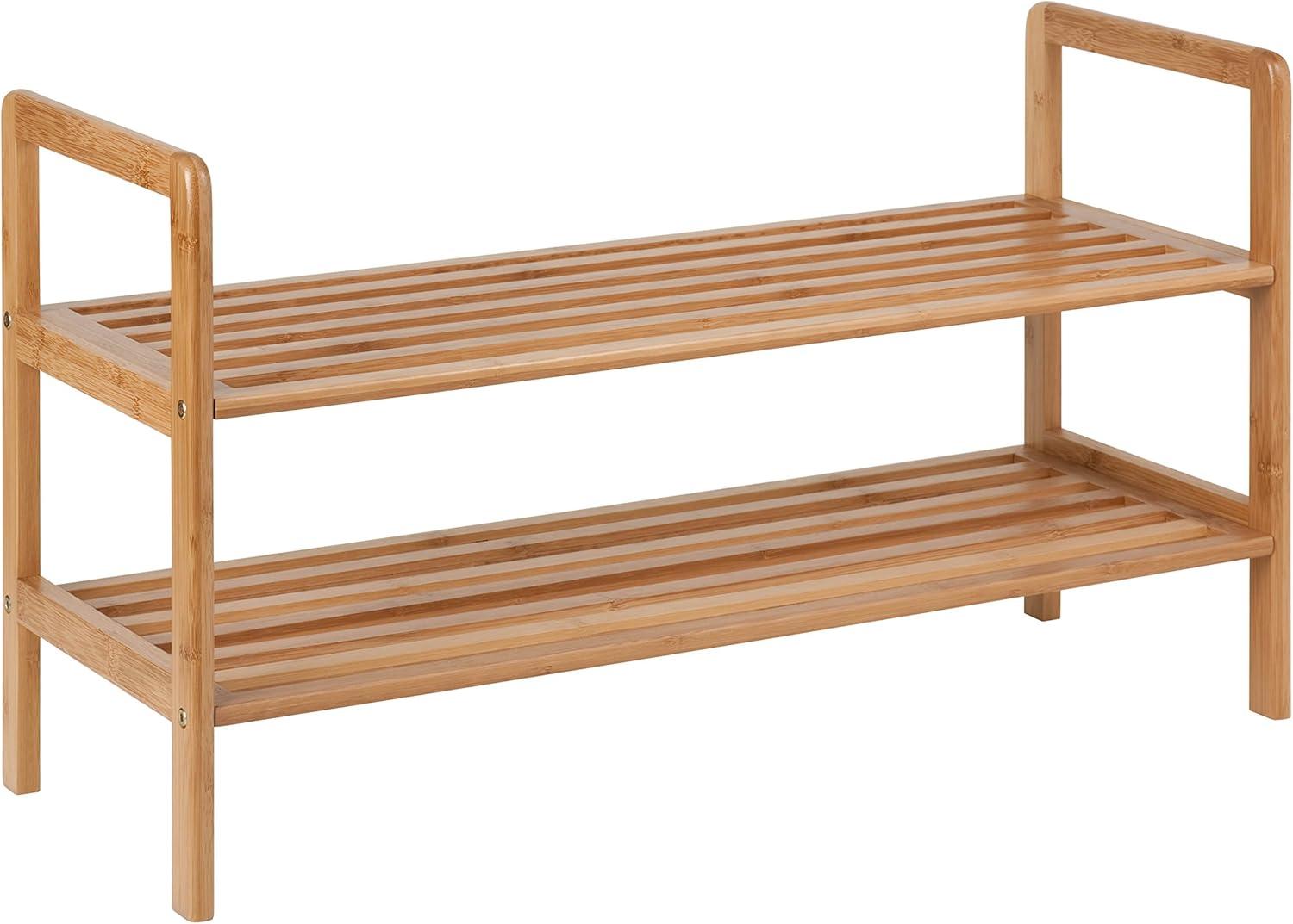 Honey-Can-Do 2-Tier Bamboo 8-Pair Shoe Rack, Natural