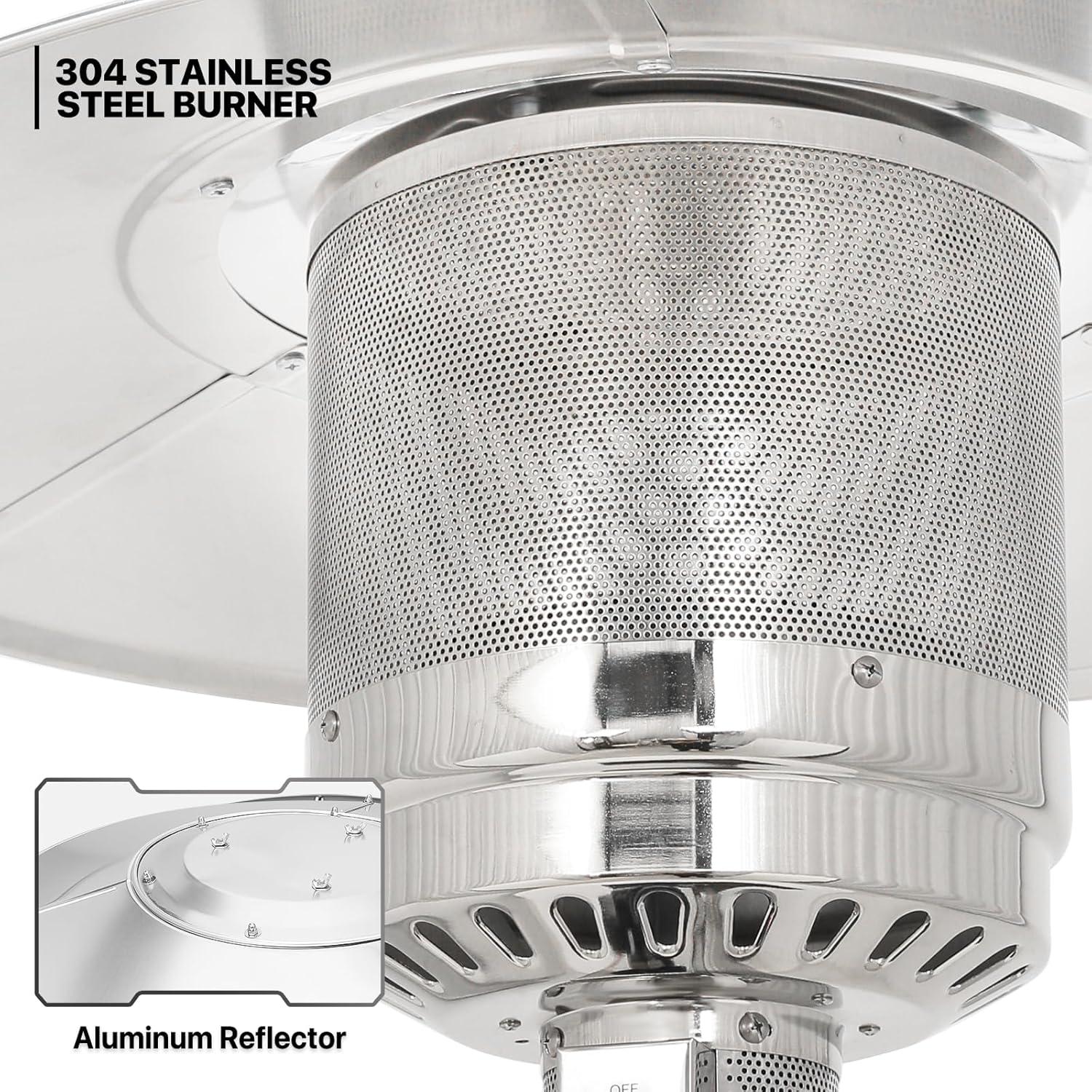 MoNiBloom Outdoor Patio Heater, 48,000 BTU Gas Propane Standing Patio Heater for Commercial & Residential Use