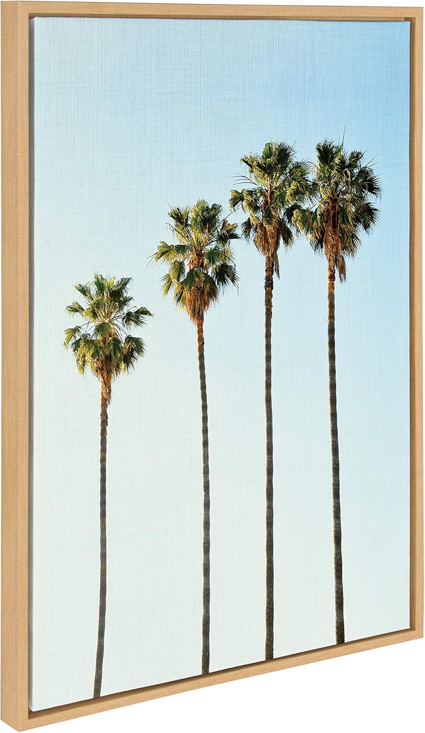 Sylvie Four Palm Trees Framed Canvas by Simon Te - Kate & Laurel All Things Decor