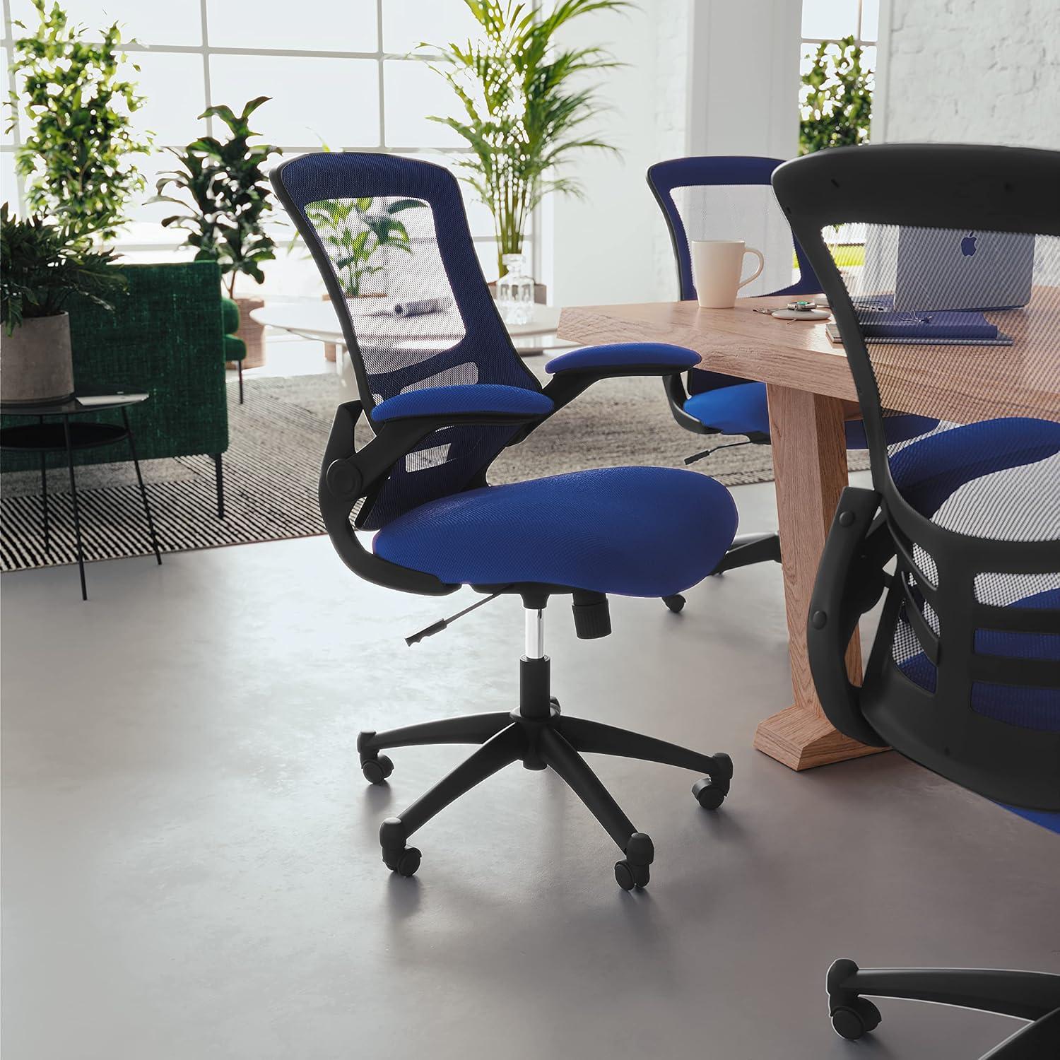 Jayetta Mid-Back Mesh Swivel Ergonomic Office Chair with Flip-Up Arms