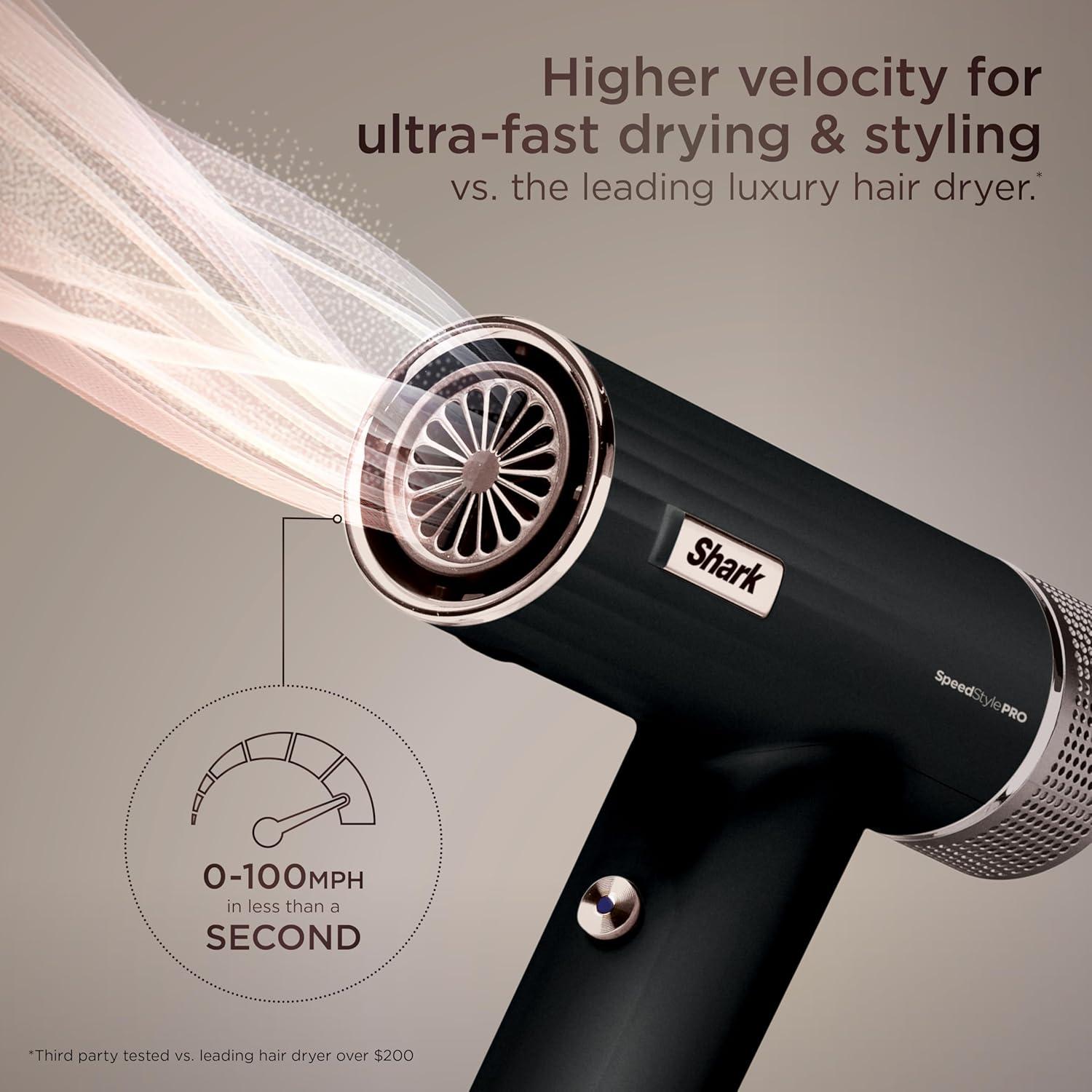 Black High-Velocity Ionic Hair Dryer with Cool Shot