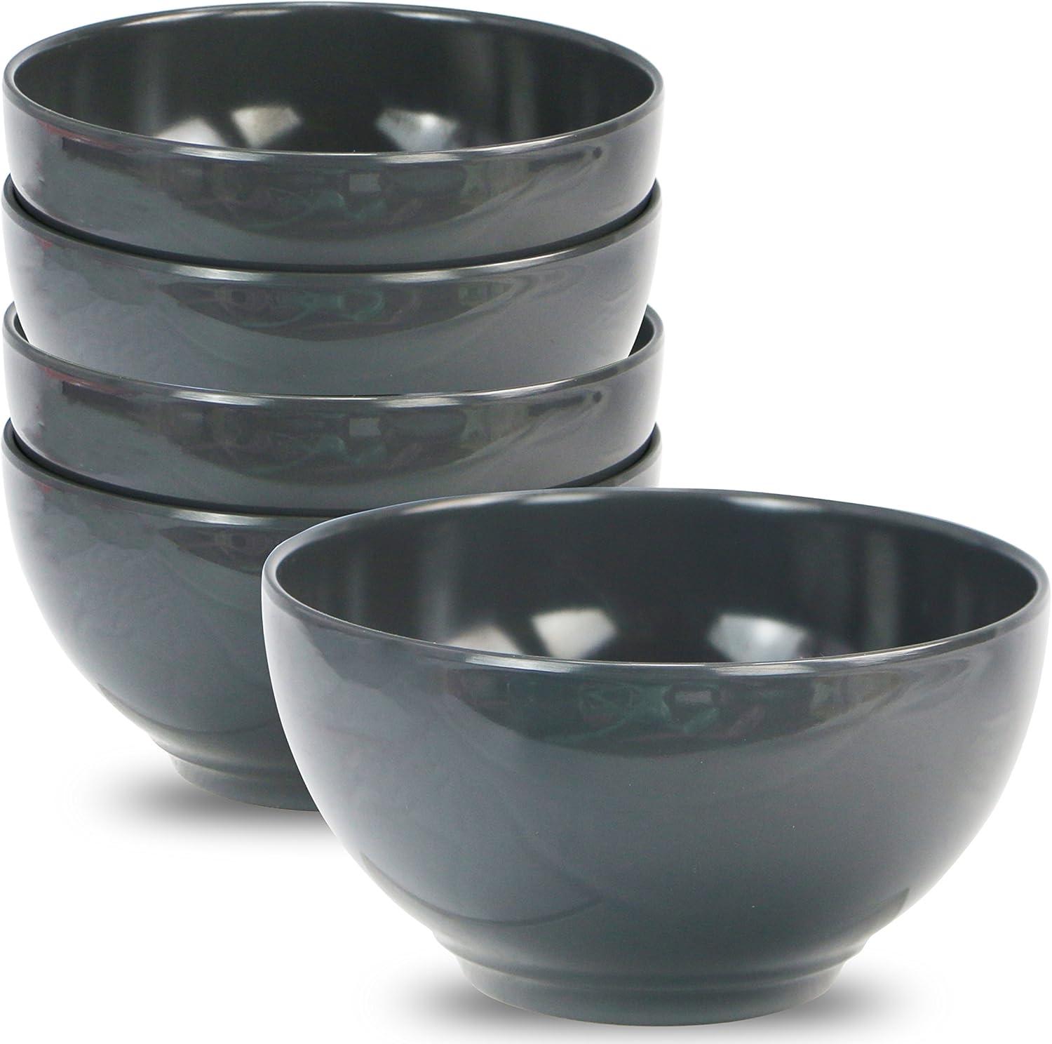 Calypso Basics, 6pc Melamine Bowl Set, Gray