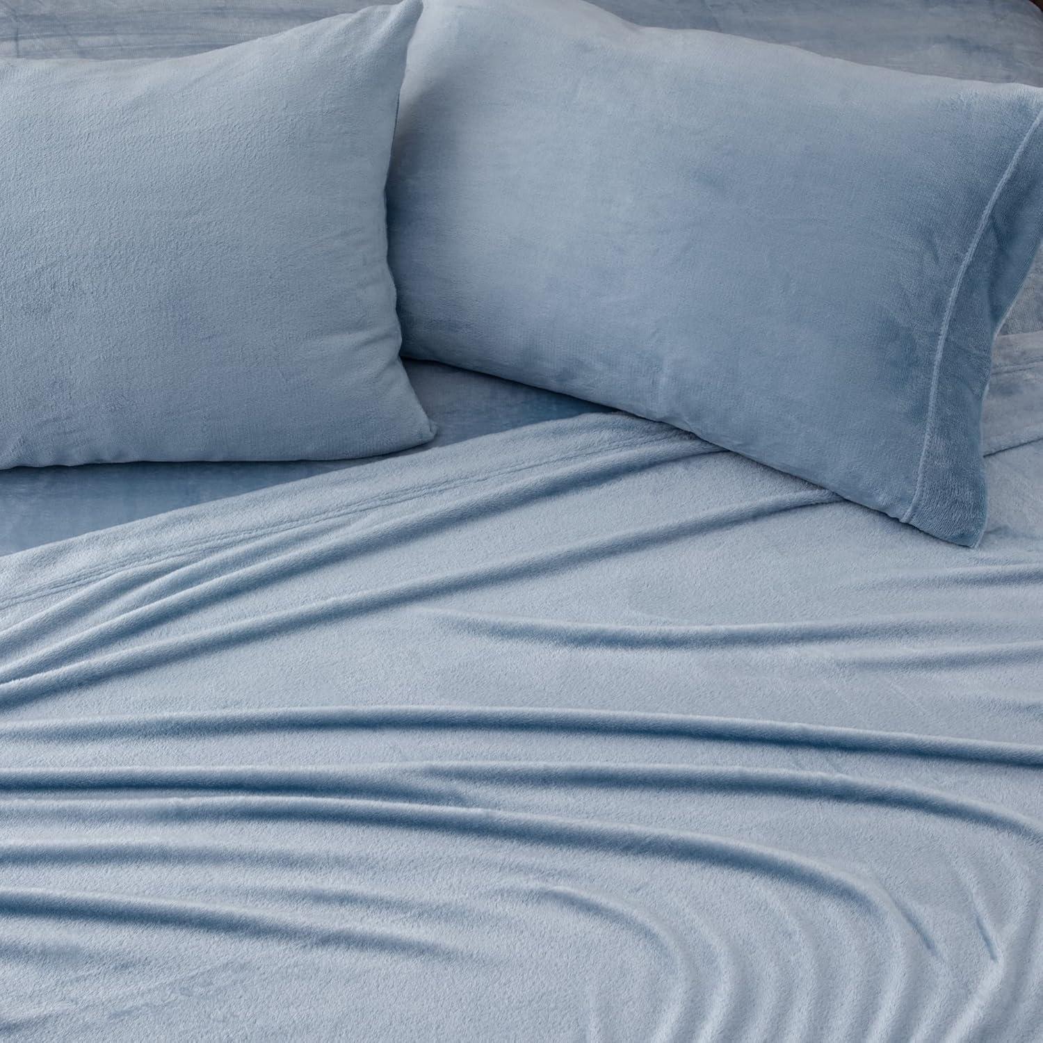 Solid Velvet Plush Fleece Sheet Set - Great Bay Home