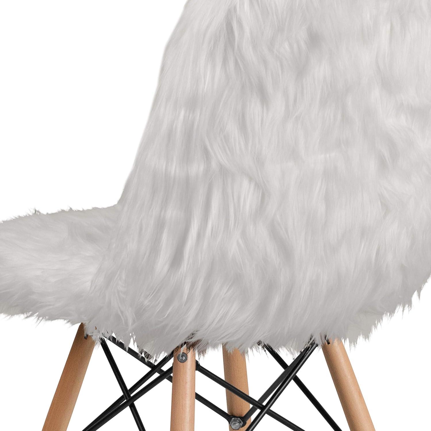 Flash Furniture Shaggy Dog White Accent Chair
