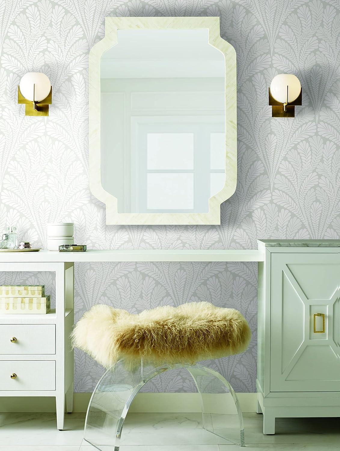 Décor Direct Fairfield, Vinyl, Prepasted, Damask Shell Damask, Wallpaper Covers About 56 sq. ft., 20.5 in x 33 ft