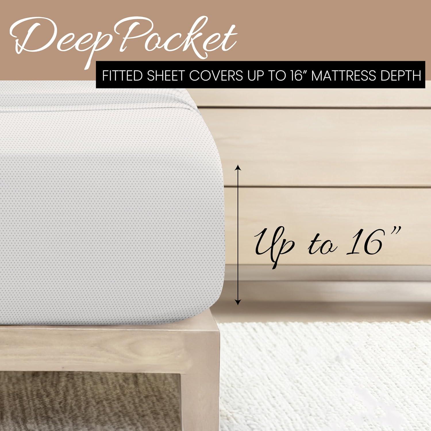 Simply Soft Striped Patterned 4 Piece Bed Sheet Set