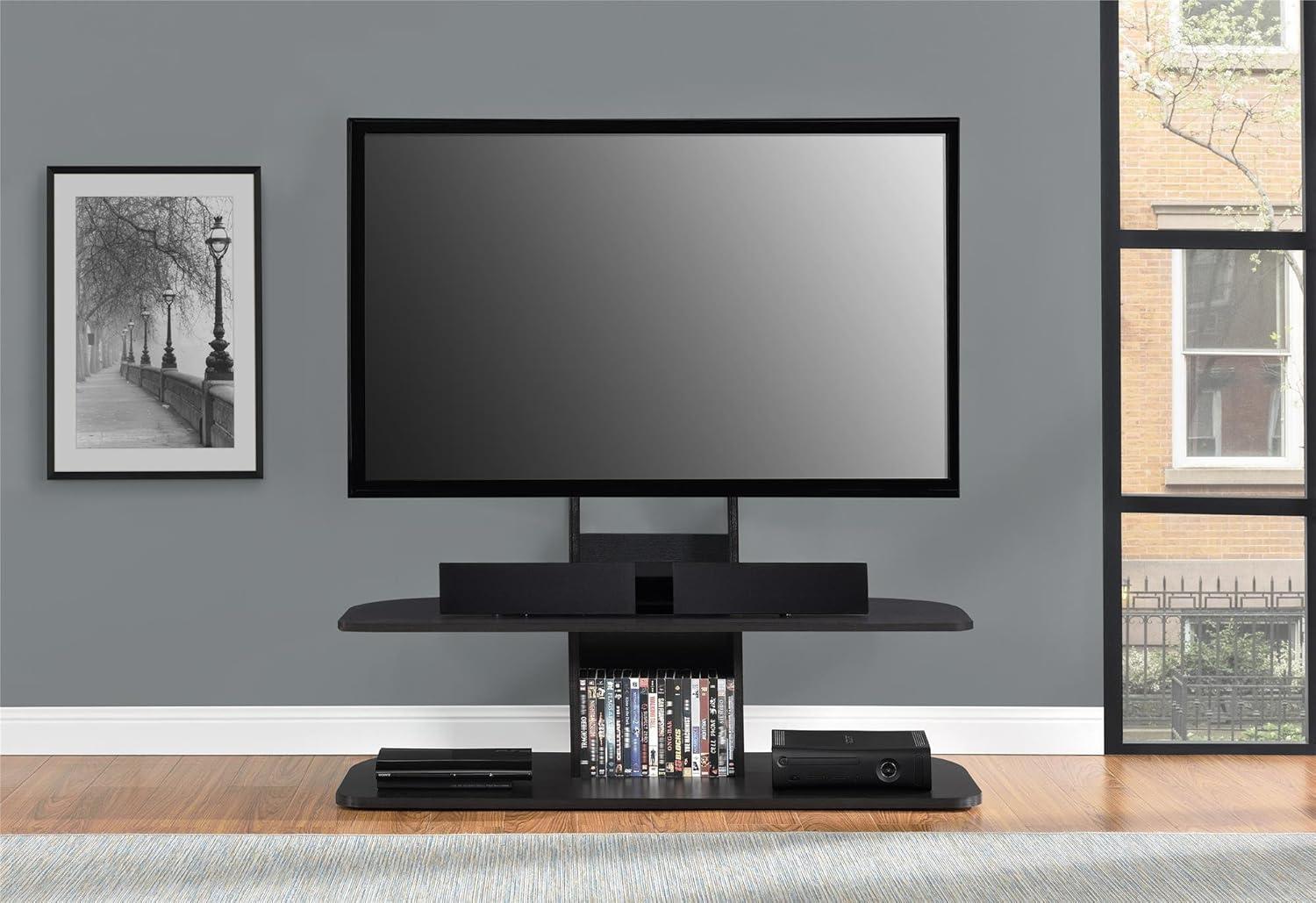 Galaxy 65" Modern Black Composite Wood TV Stand with Mount