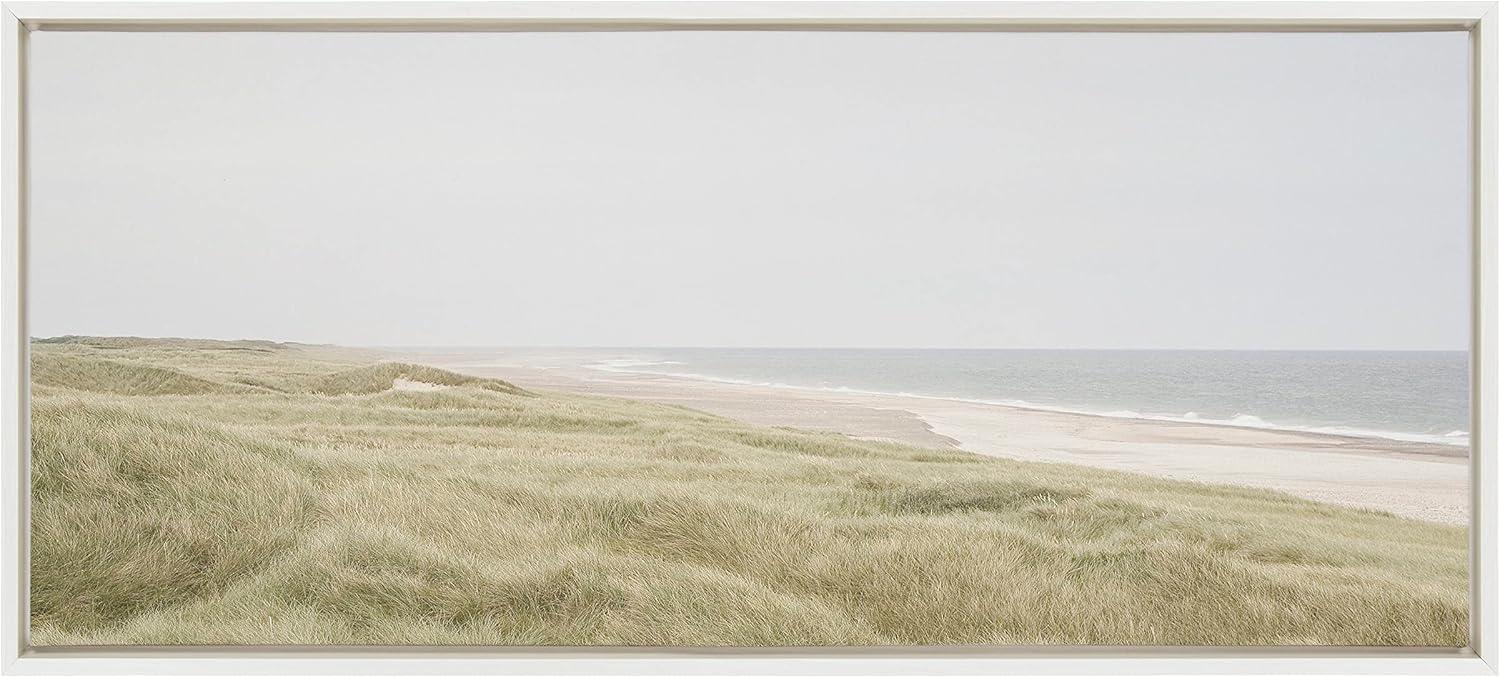 Sylvie Peaceful Coastal Landscape Framed Canvas by Creative Bunch White - Kate & Laurel All Things Decor