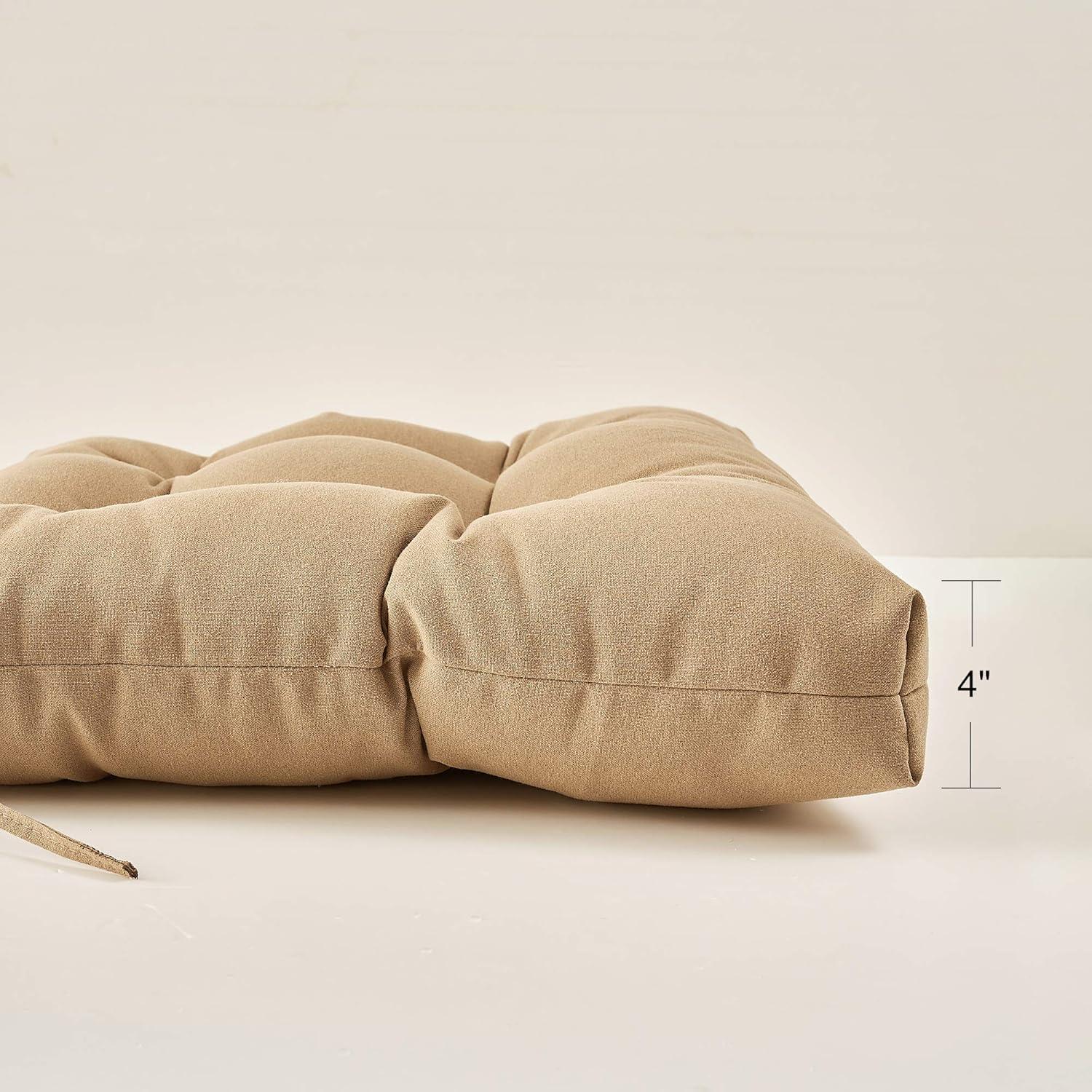 Outdoor Cushions Dinning Chair Cushions with back Wicker Tufted Pillow for Patio Furniture in Gray