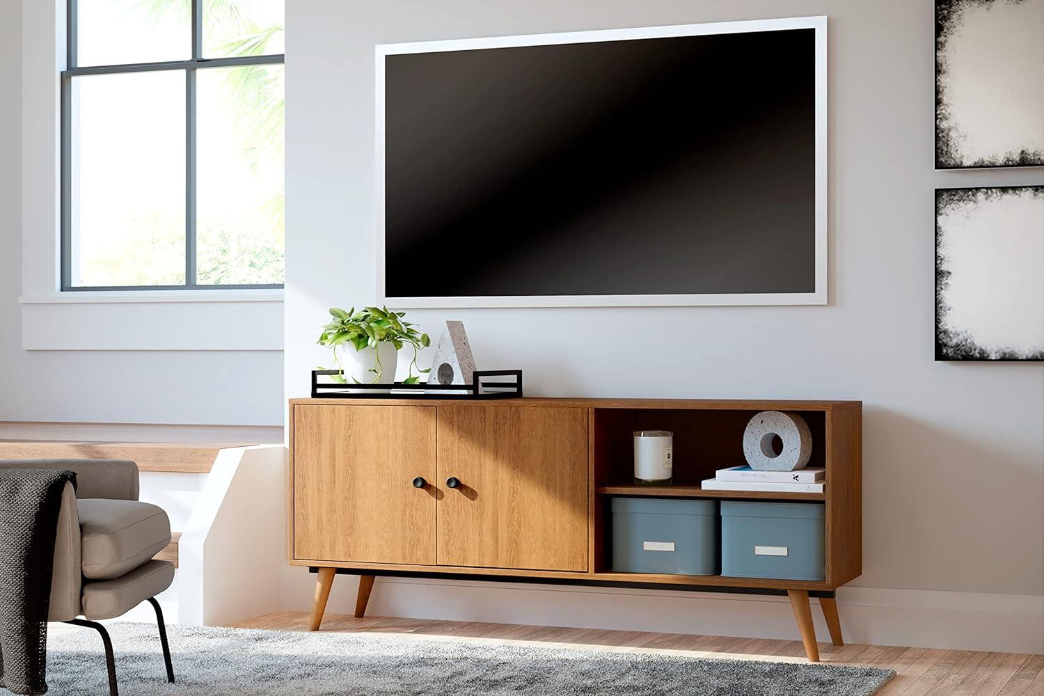 Signature Design by Ashley Contemporary Thadamere TV Stand  Brown