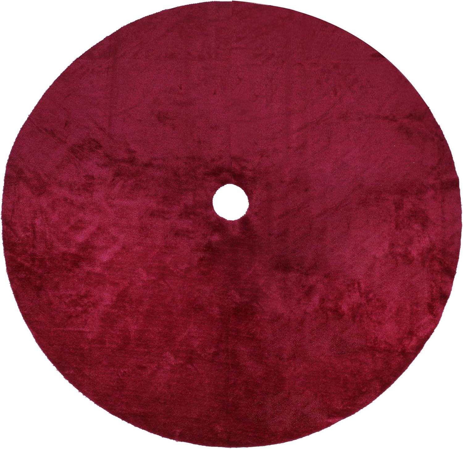 Zonao Christmas Knitted Tree Skirt Red Knitted Christmas Tree Skirt Ornaments