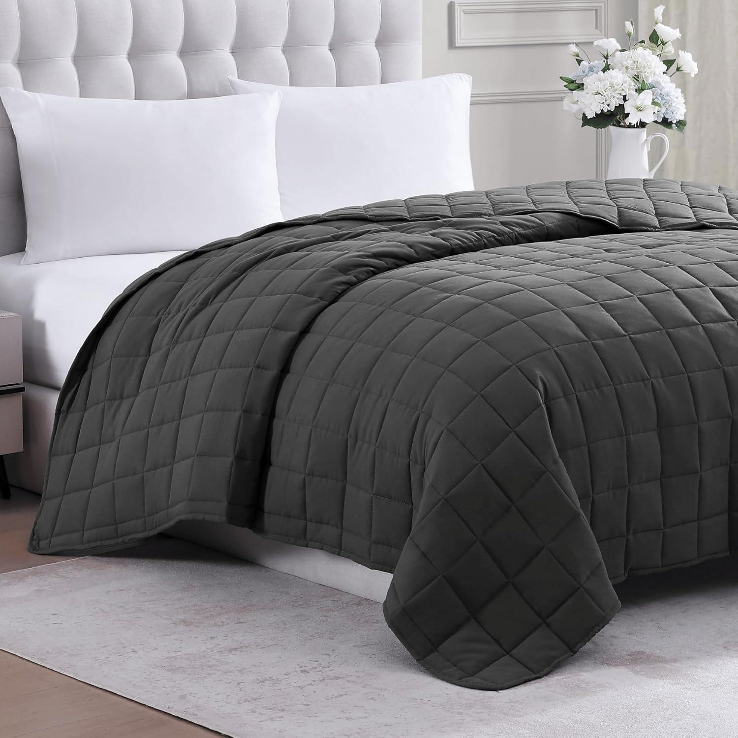 Charcoal Queen Size Lightweight Microfiber Bed Blanket