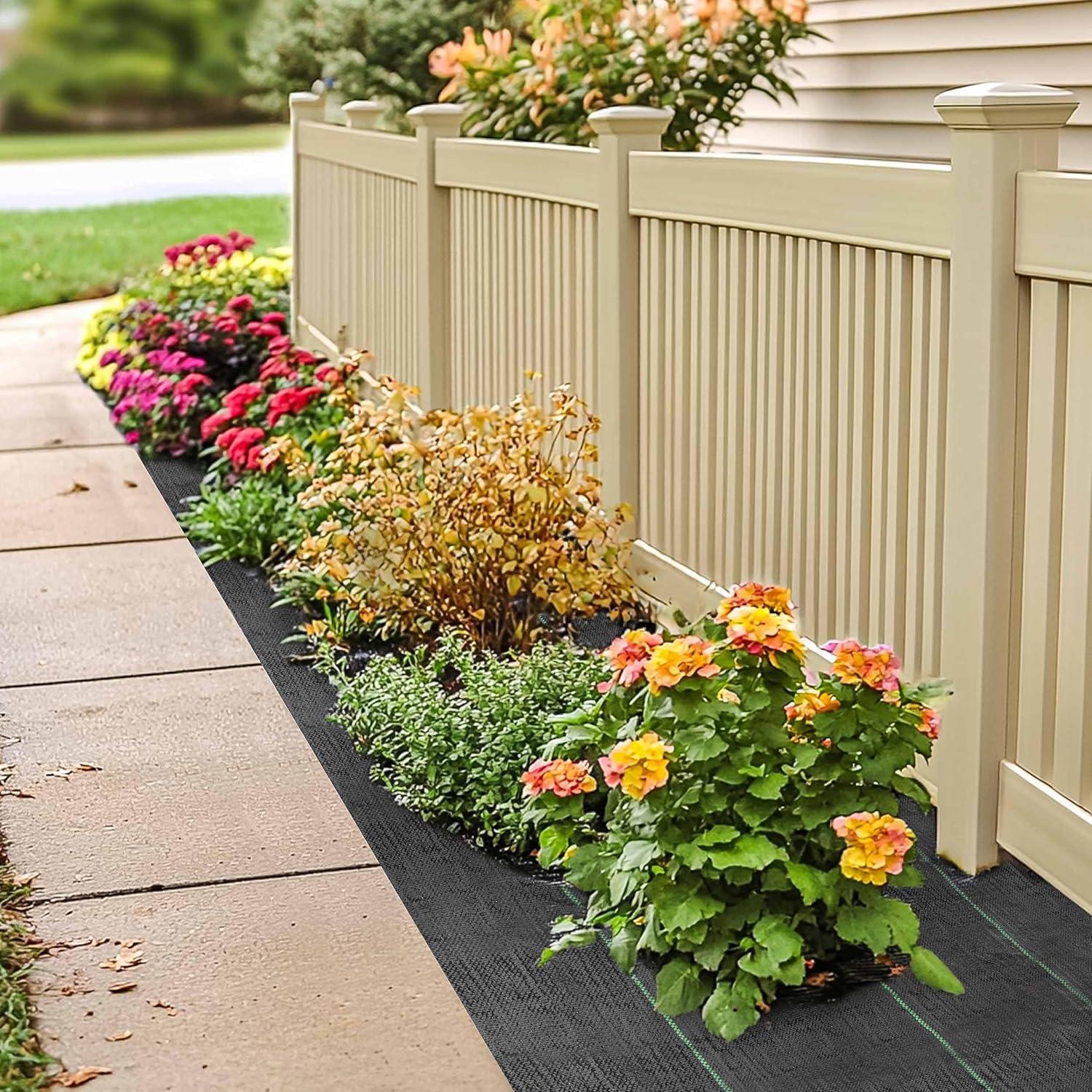 3FT x 50FT Weed Barrier Landscape Fabric Premium Heavy Duty with High Water Permeability and Breathability Woven Geotextile Fabric for Underlayment