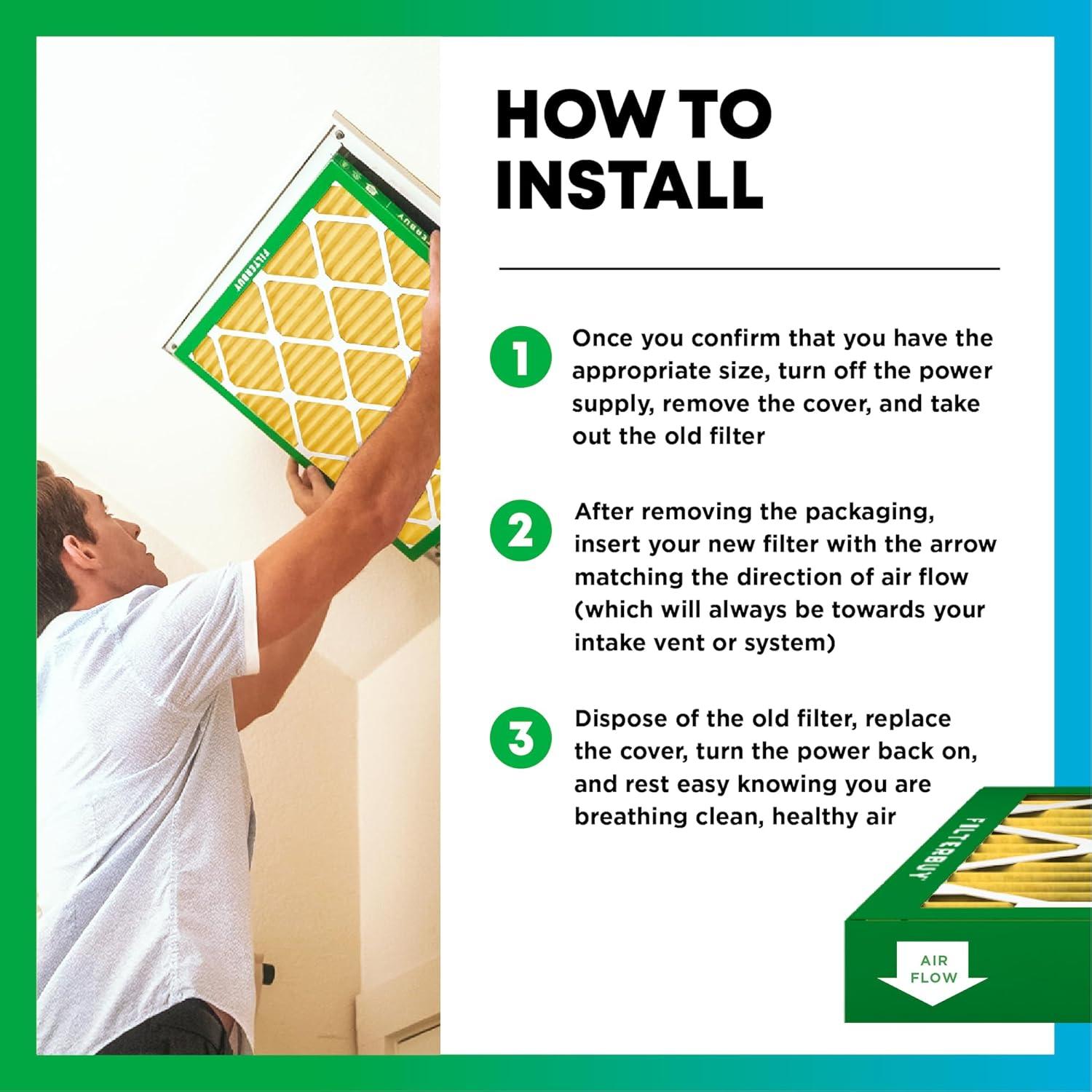 Filterbuy 10x17x2 MERV 11 Pleated HVAC AC Furnace Air Filters for WEN 3410 Air Filtration System (1-Pack)