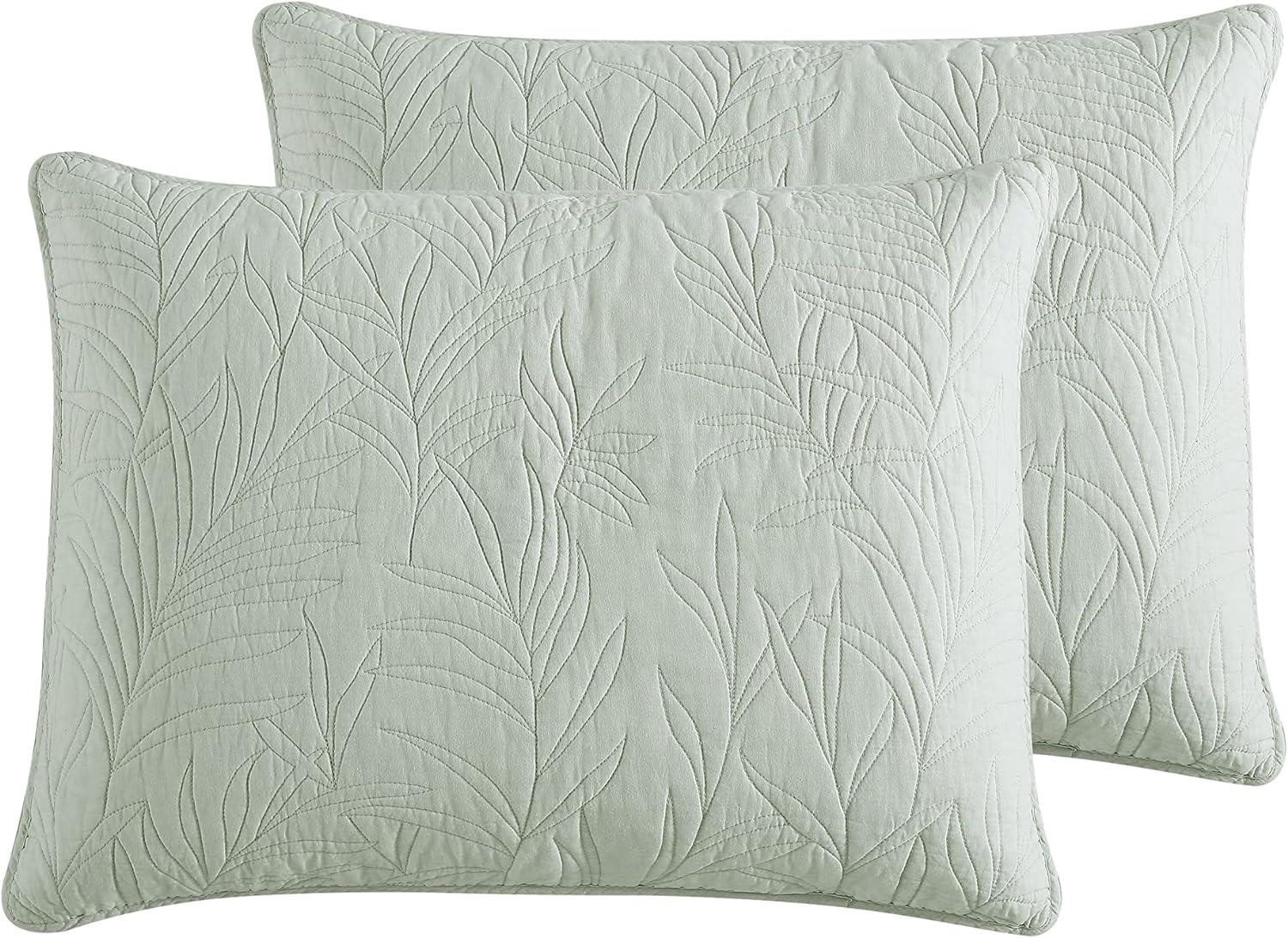 Costa Sera Sage Green Cotton Standard Shams, Set of 2