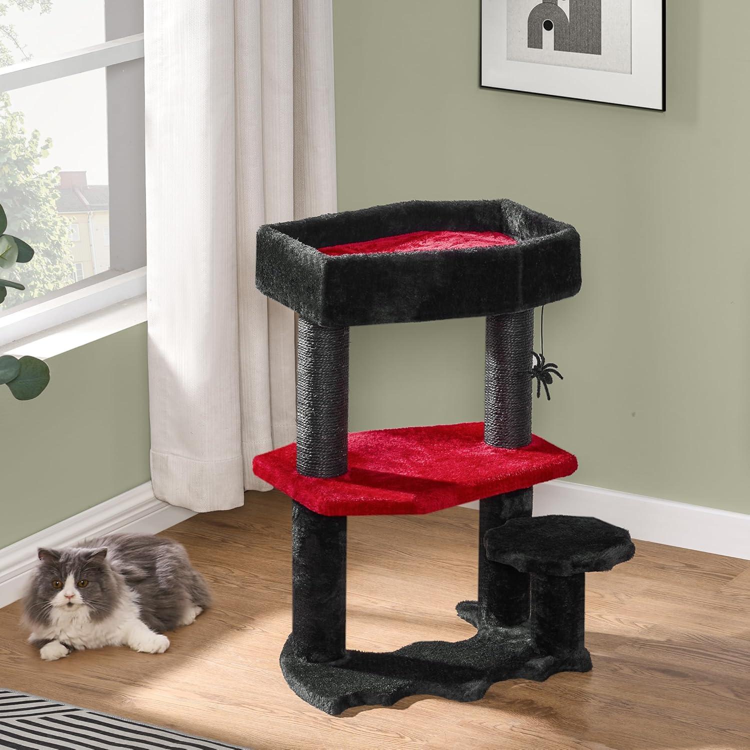 Tucker Murphy Pet™ Evannah Gothic Cat Tree for Hallowen, Cat Tower with Coffin Bed