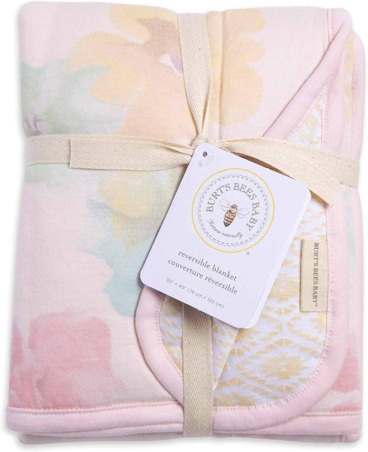 Morning Glory Reversible Jersey Blanket - Blossom - One Size