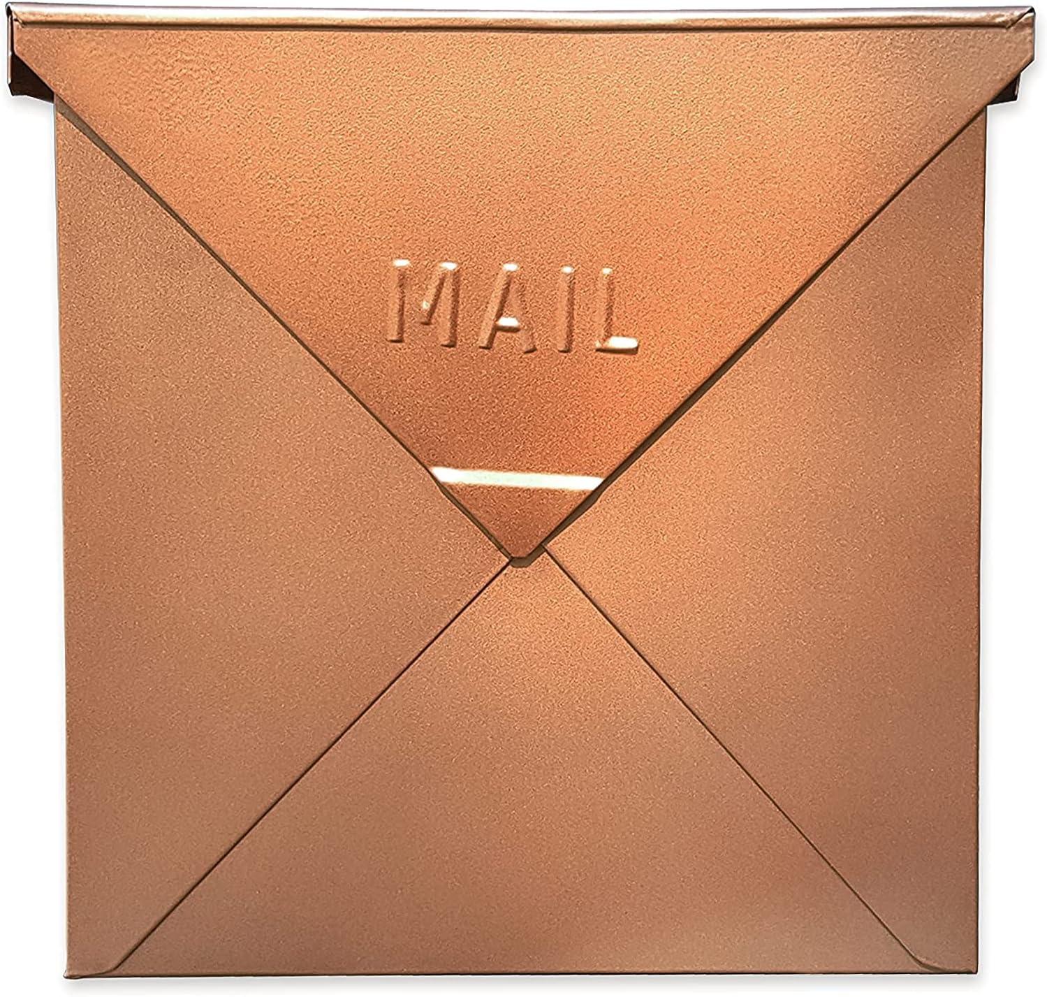 Copper Aluminum Wall Mounted Mailbox with Raised Lettering