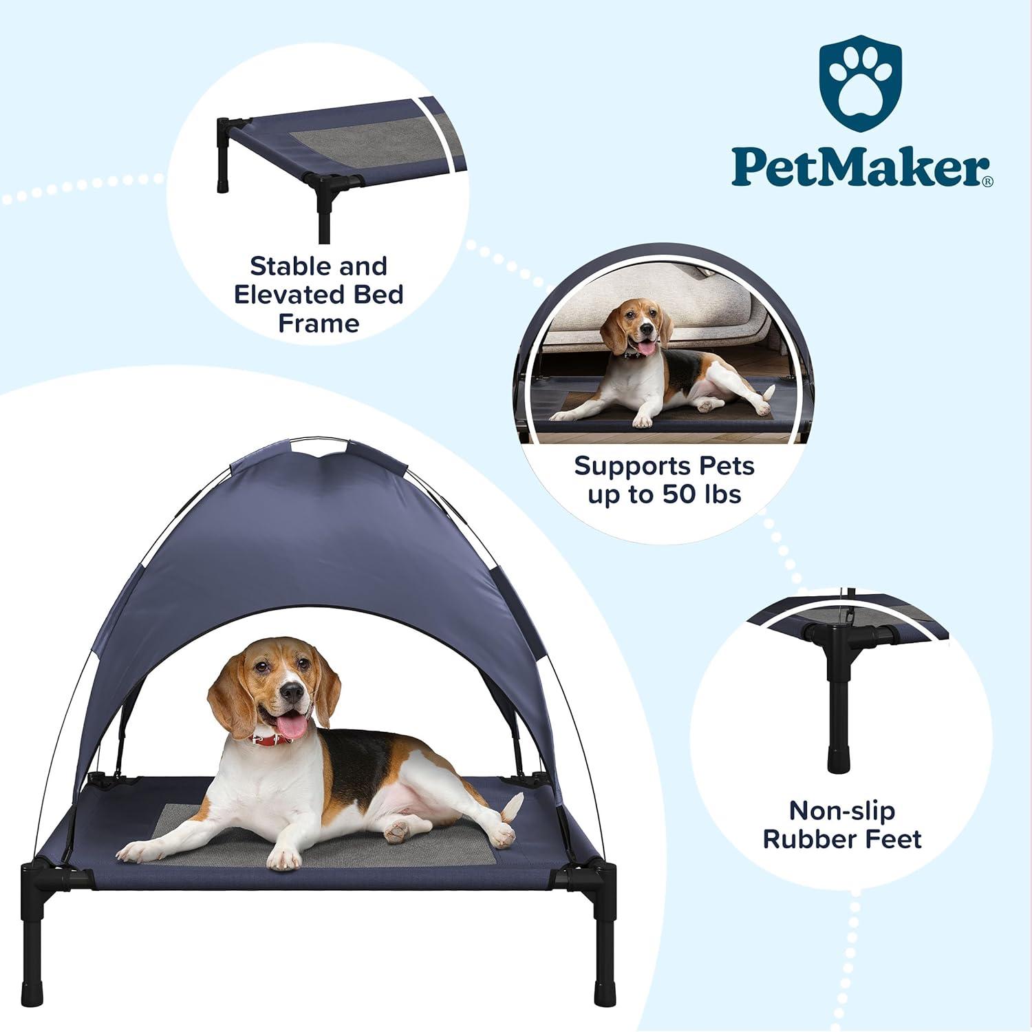 Petmaker PETMAKER 30x24 Elevated Dog Bed with Canopy
