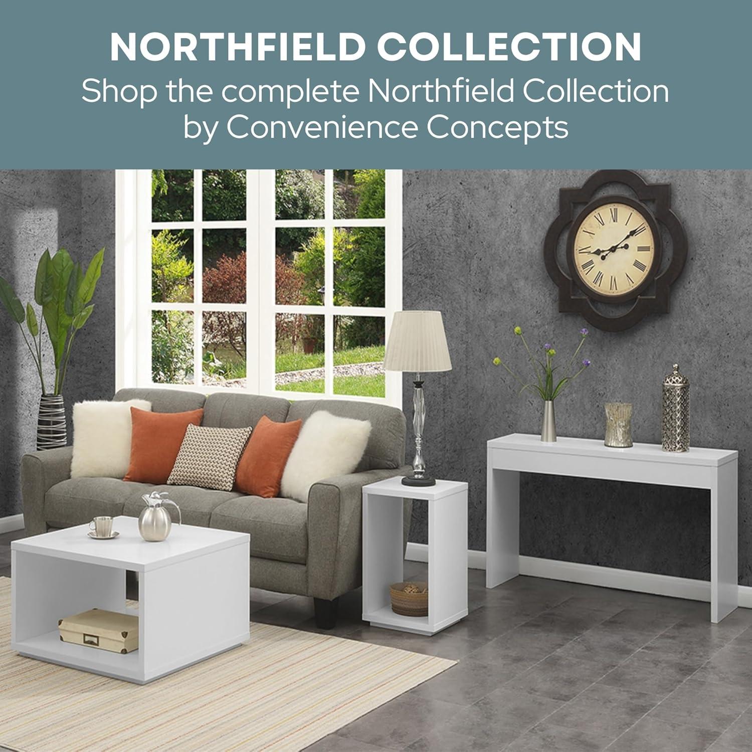 Convenience Concepts Northfield Hall Console in Weathered White Wood Finish