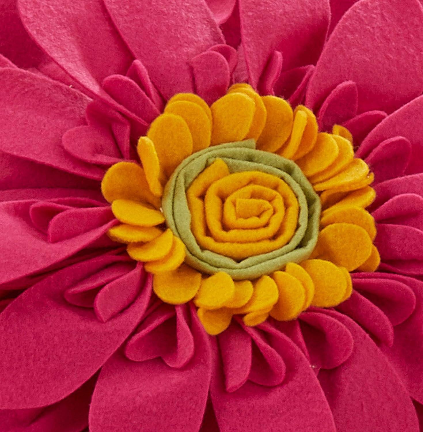 Saro Fleur De Jardin Collection Appliqued Throw Pillow