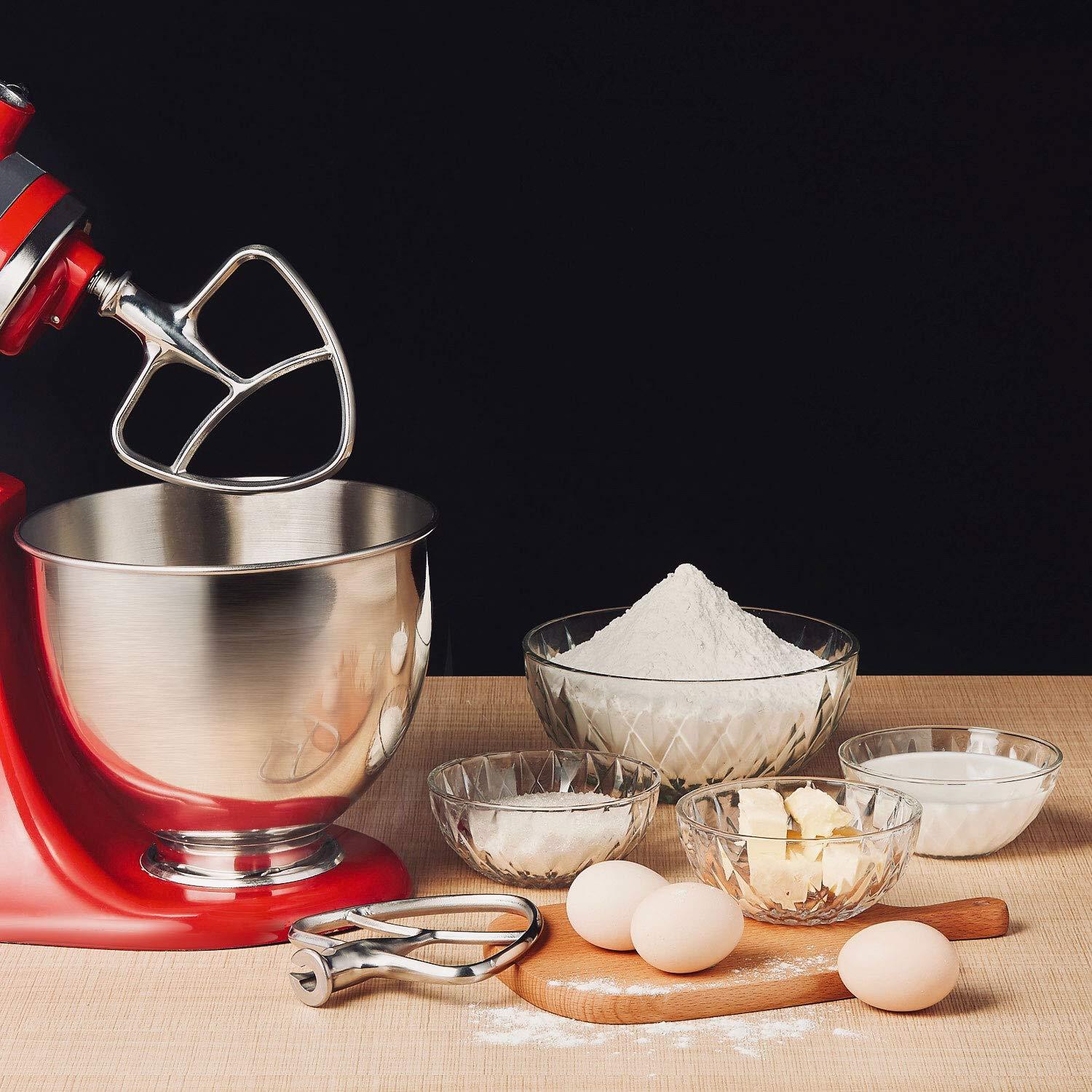 Stainless Steel Flat Beater Tilt-Stand Mixer Attachments for 4.5-5QT K45SS KSM165 KSM100 KSM95