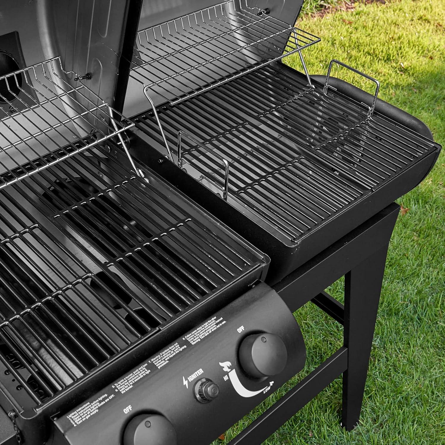 Char-Griller Dual-Function 2-Burner Propane Gas and Charcoal Combination Grill and Smoker