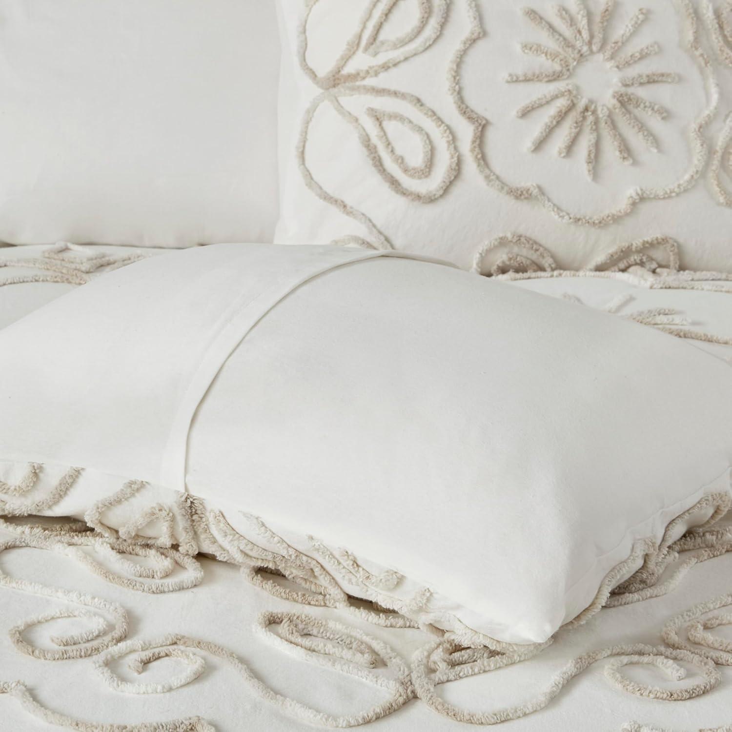 Madison Park Violette 3 Piece Tufted Cotton Chenille Duvet Cover Set