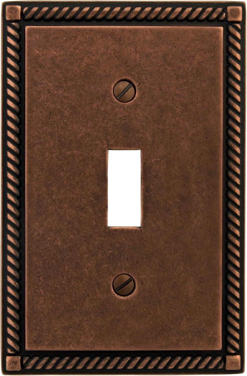 Georgian Aged Bronze Single Toggle Cast Metal Wallplate