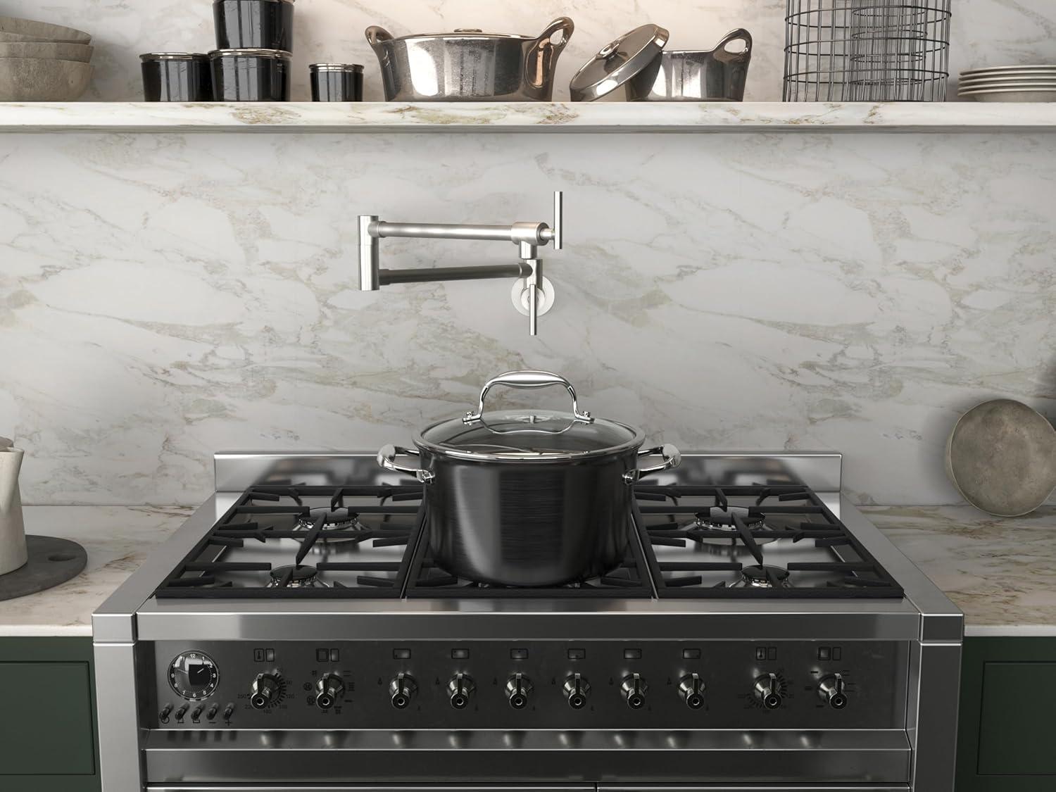 ANZZI ANZZI Braccia Series 24" Wall Mounted Pot Filler With Accessories KF-AZ258BN