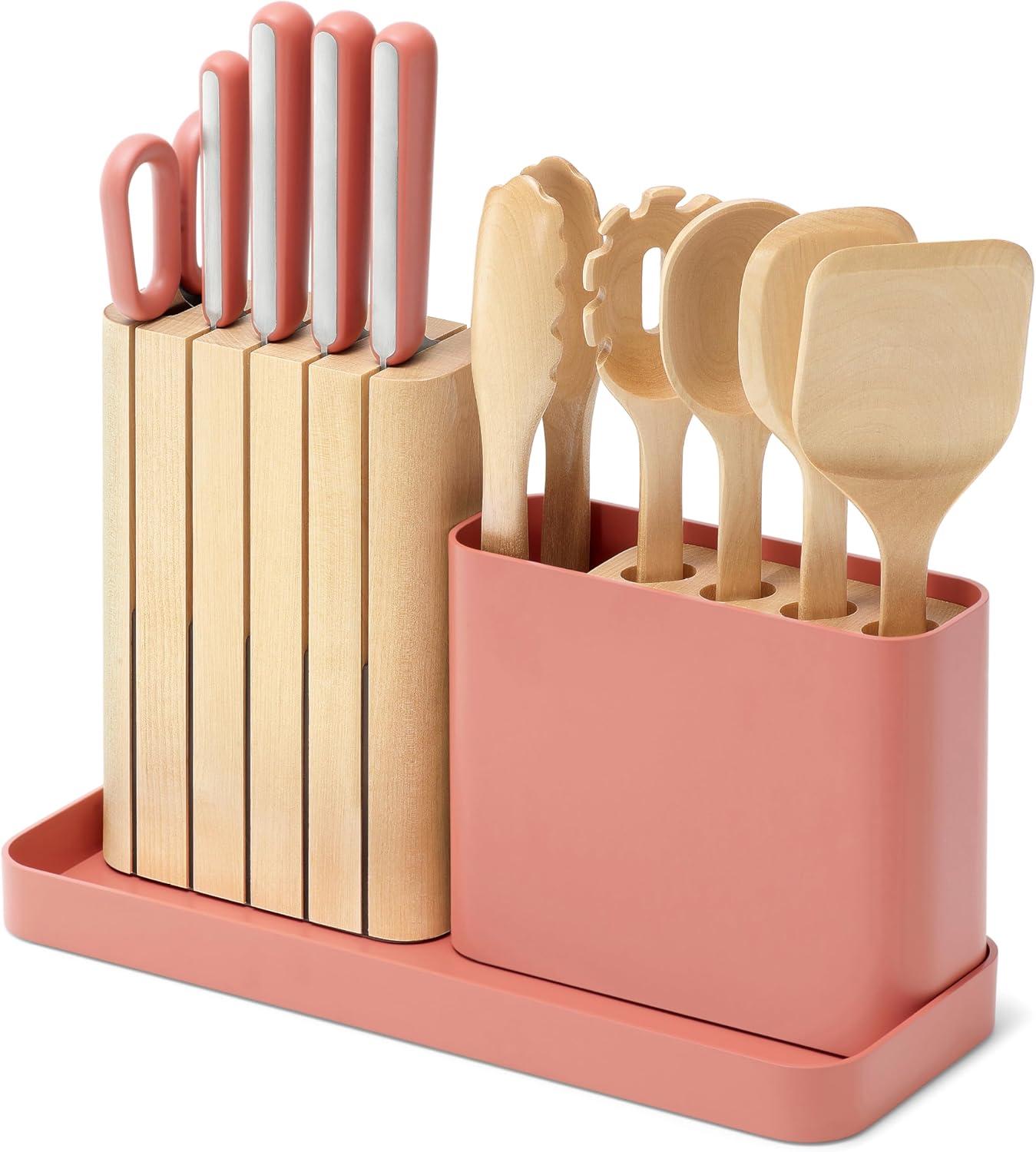 Blush Matte 14-Piece Knife and Utensil Prep Set