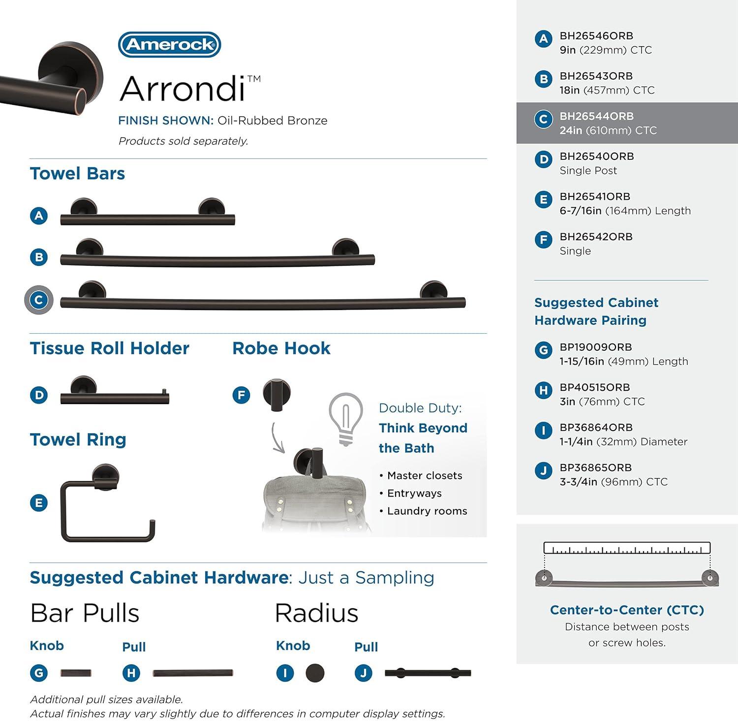 Arrondi™ 27" Wall Mounted Towel Bar
