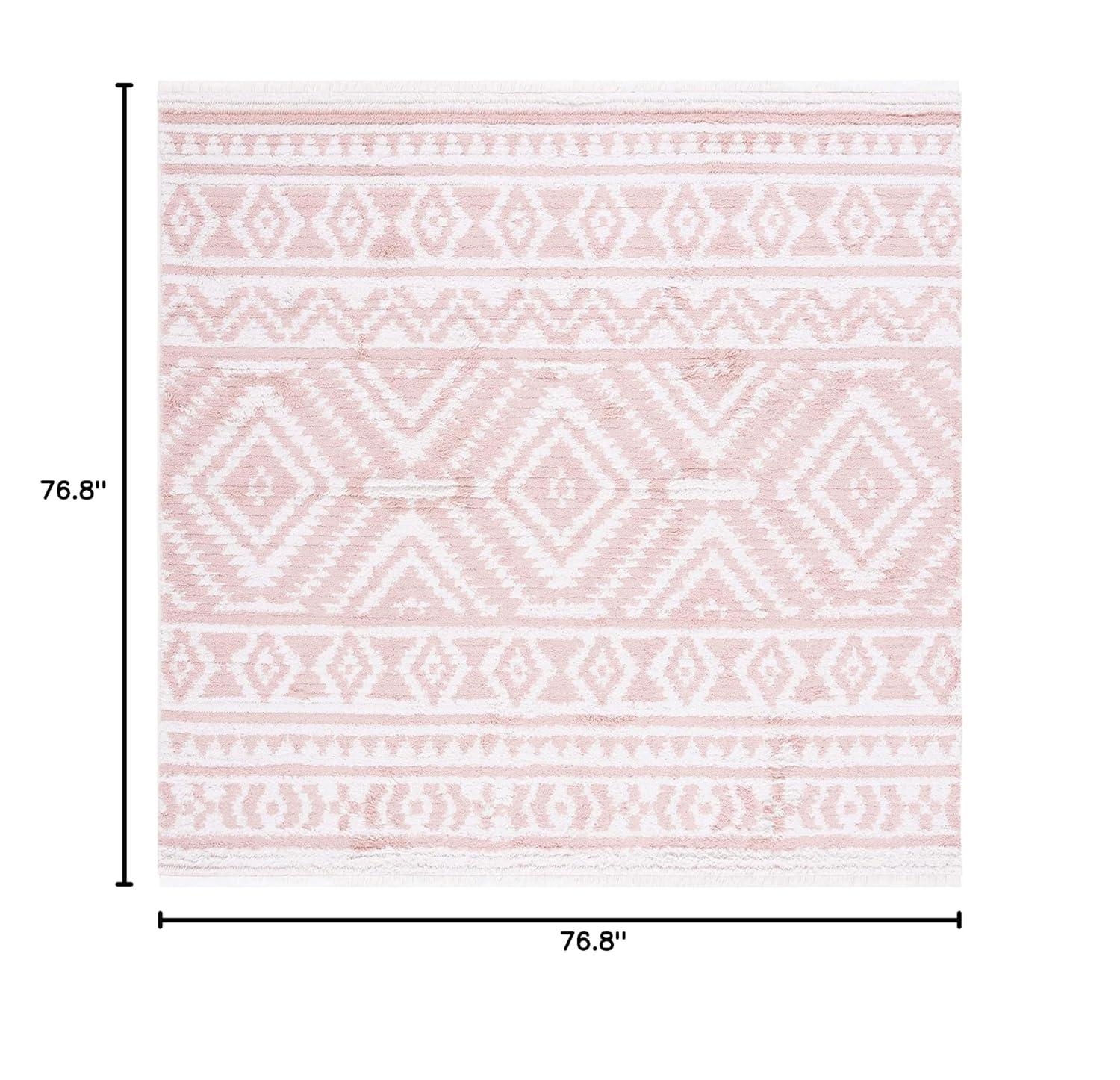 SAFAVIEH Augustine Emmett Geometric Area Rug, Ivory/Pink, 6'4" x 6'4" Square