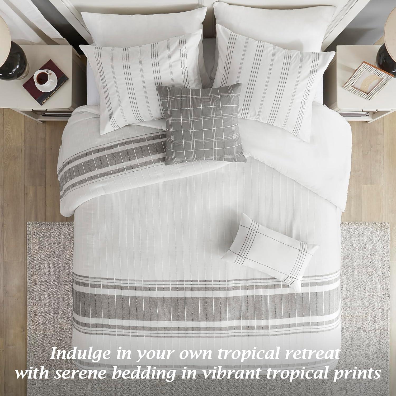 Cotton Jaquard Striped Duvet Cover Set