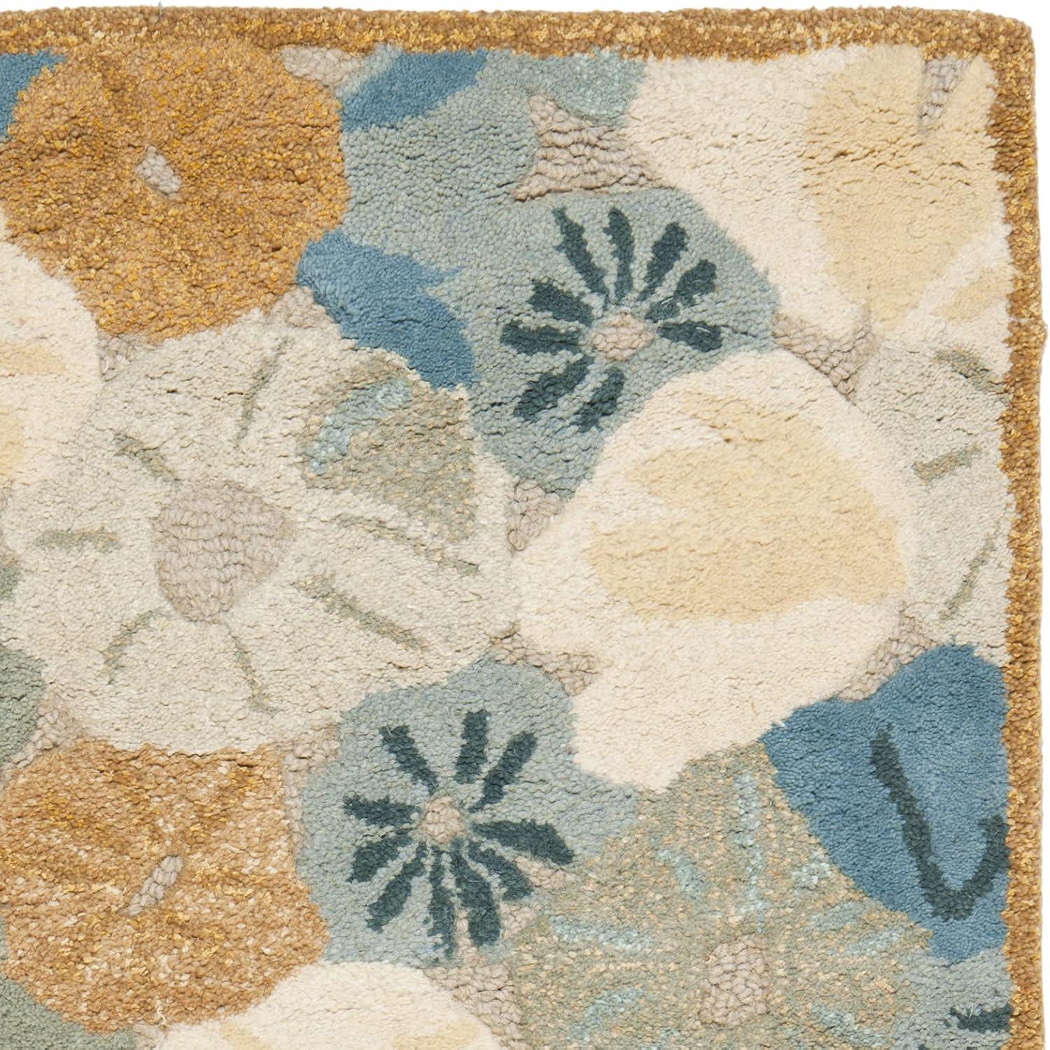 SAFAVIEH Martha Stewart Poppy Field Floral Area Rug, Azurite Blue, 2'6" x 4'3"