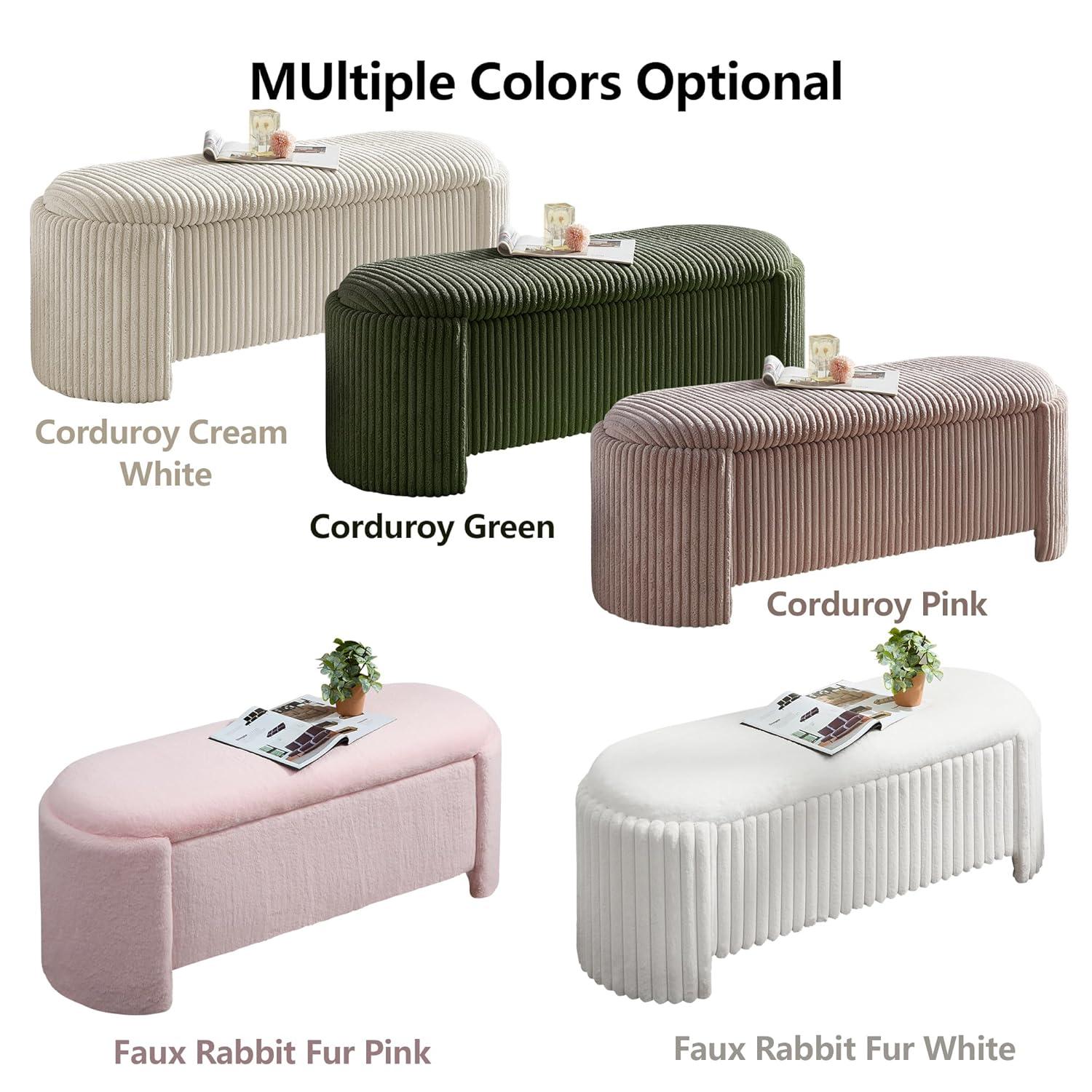 Latitude Run® Nikoma Corduroy Upholstered Storage Bench