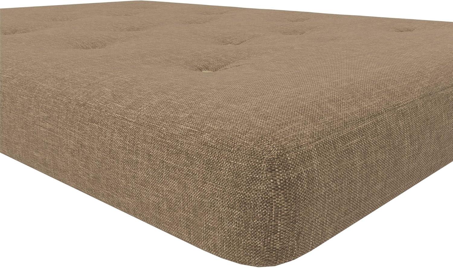 DHP Trule 6-Inch Bonnell Coil Futon Mattress, Polyester Linen, Full, Tan