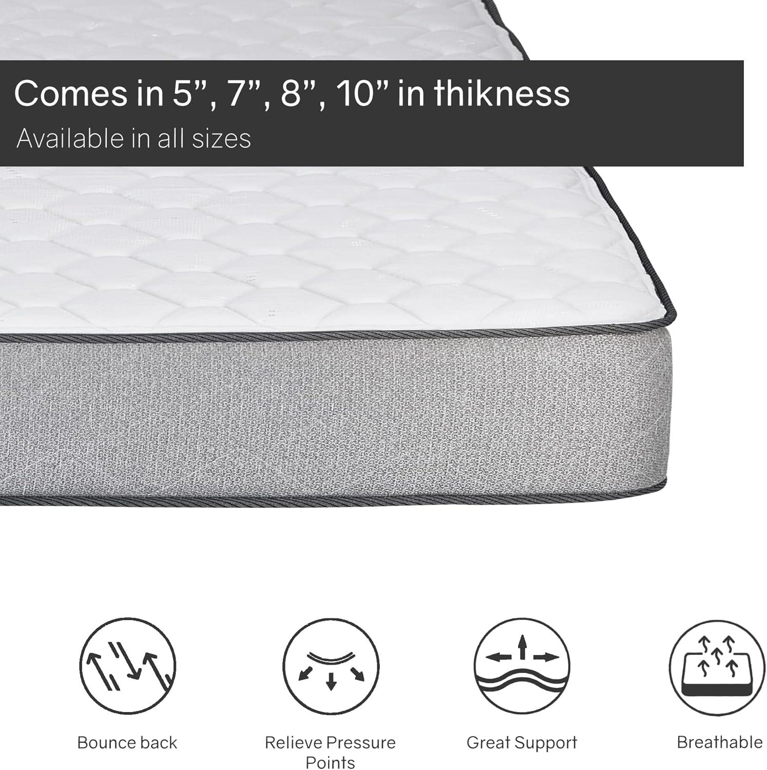 Twin Medium Firm High Density Foam Mattress in Gray