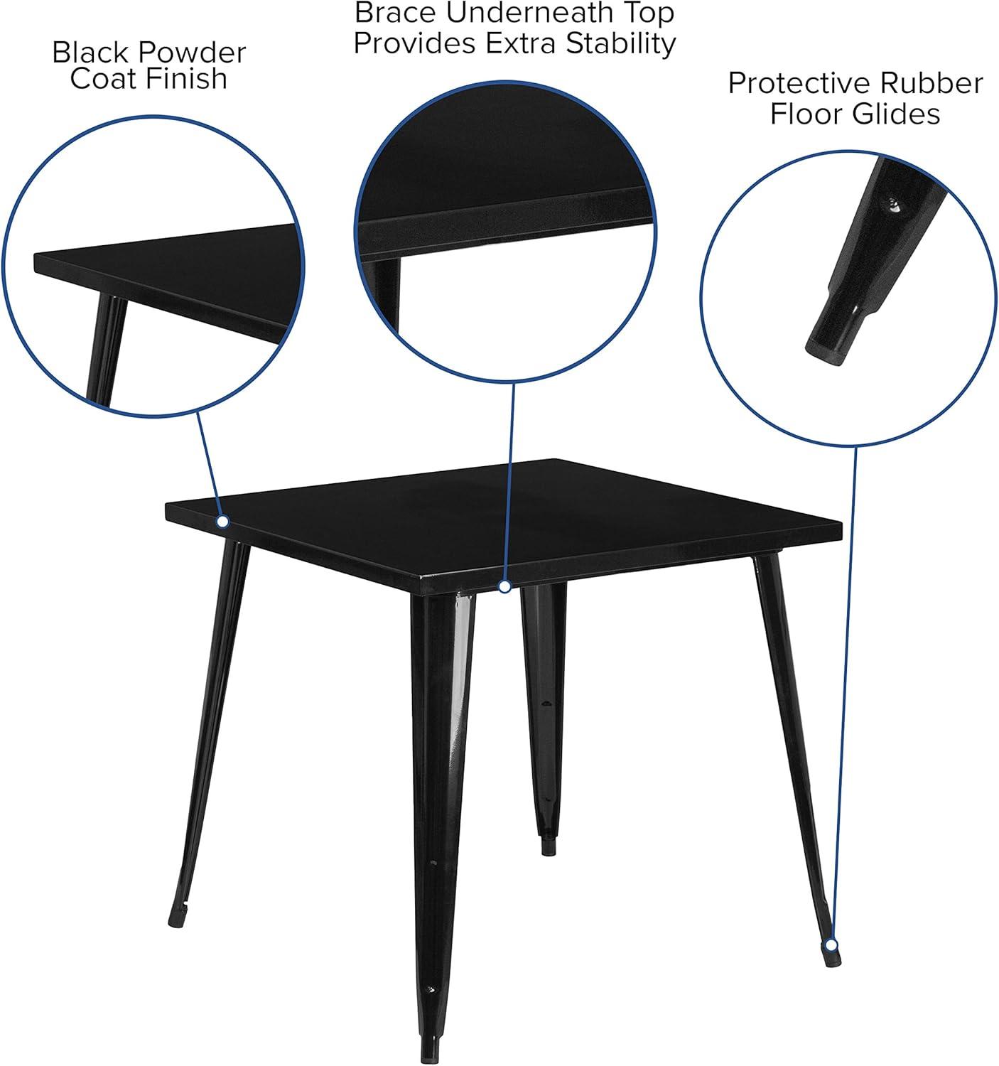 Flash Furniture Commercial Grade 31.75" Square Metal Indoor-Outdoor Table