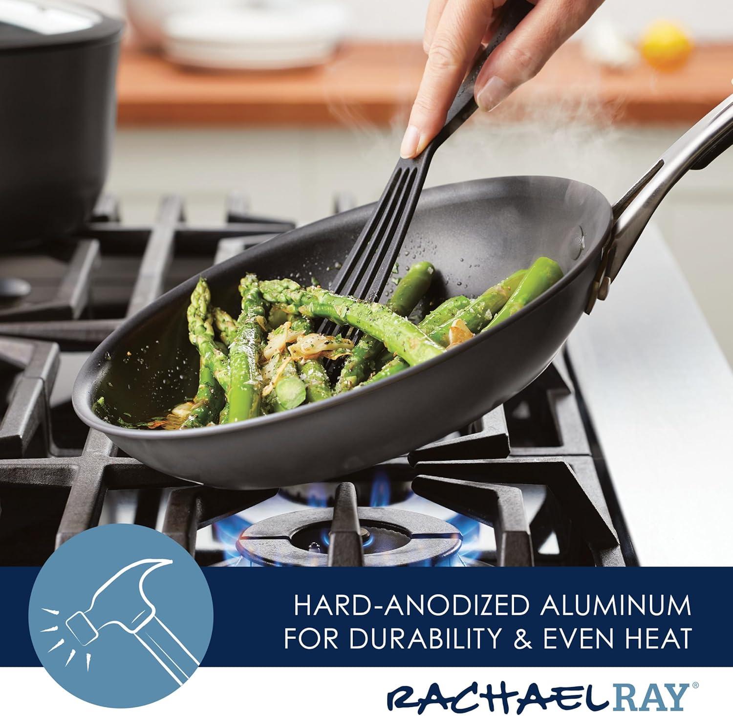Cook + Create 10-Piece Hard Anodized Aluminum Nonstick Cookware Set in Black