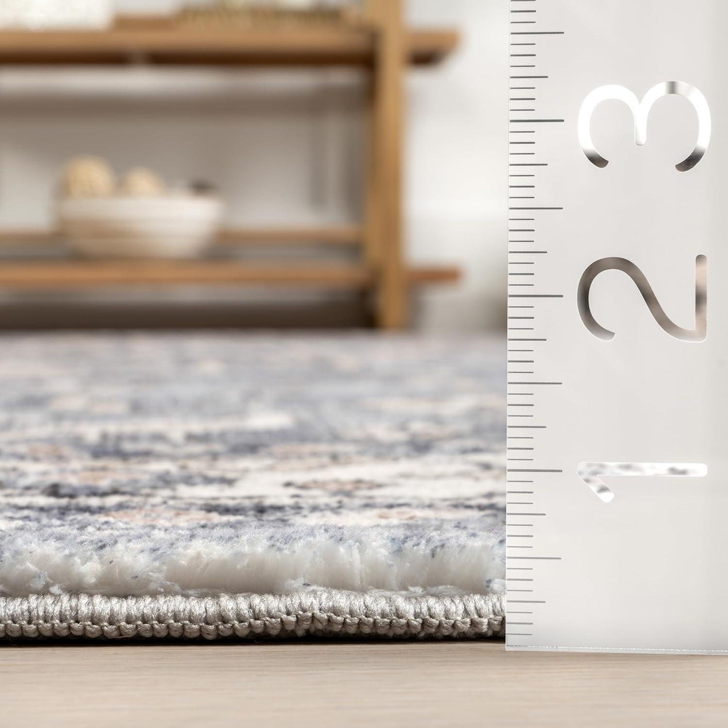 Nuloom Jordan Medallion 3x5 Machine Washable Accent Indoor Area Rug for Living Room Bedroom Dining Room Entryway Kitchen, Grey/Ivory