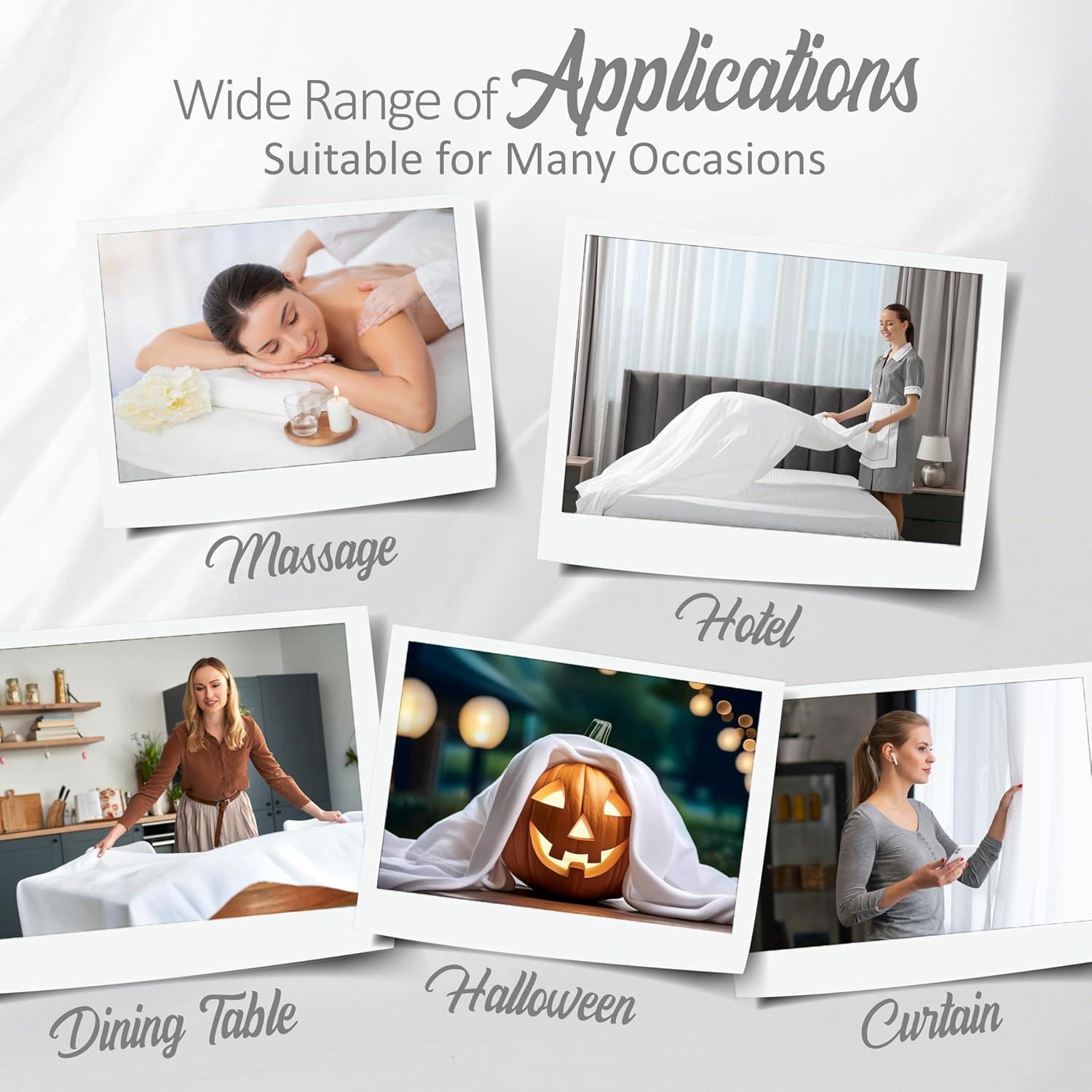 Lavisun Twin Flat Sheets Only, 6 Pack Soft Brushed Microfiber Bedding Sheets for Hotel, Massage, Hospital, Home, Dorm, Bulk Flat Sheets Only Twin Size (White)