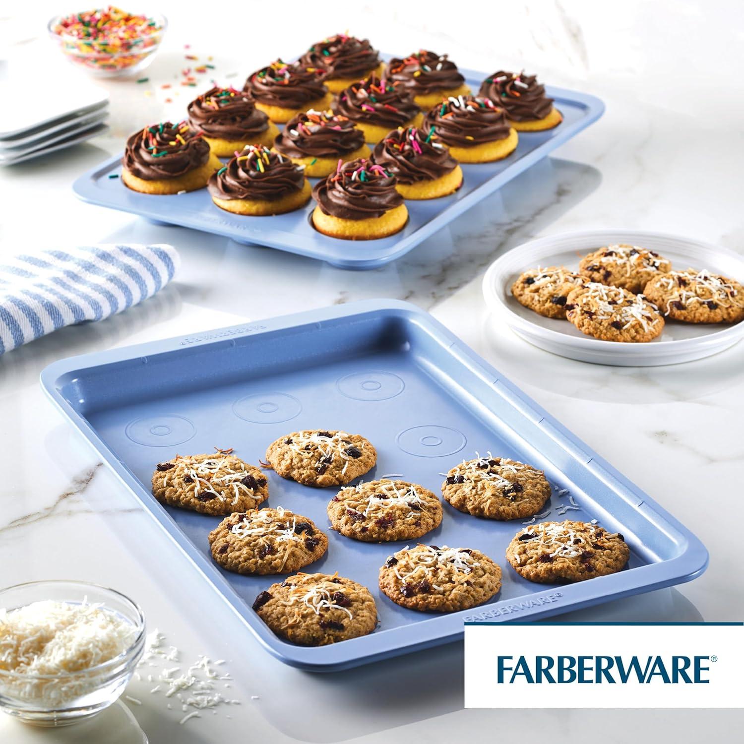 Farberware Easy Solutions Nonstick Bakeware Baking Sheets / Cookie Pan Set, 2 Piece (Set of 2)