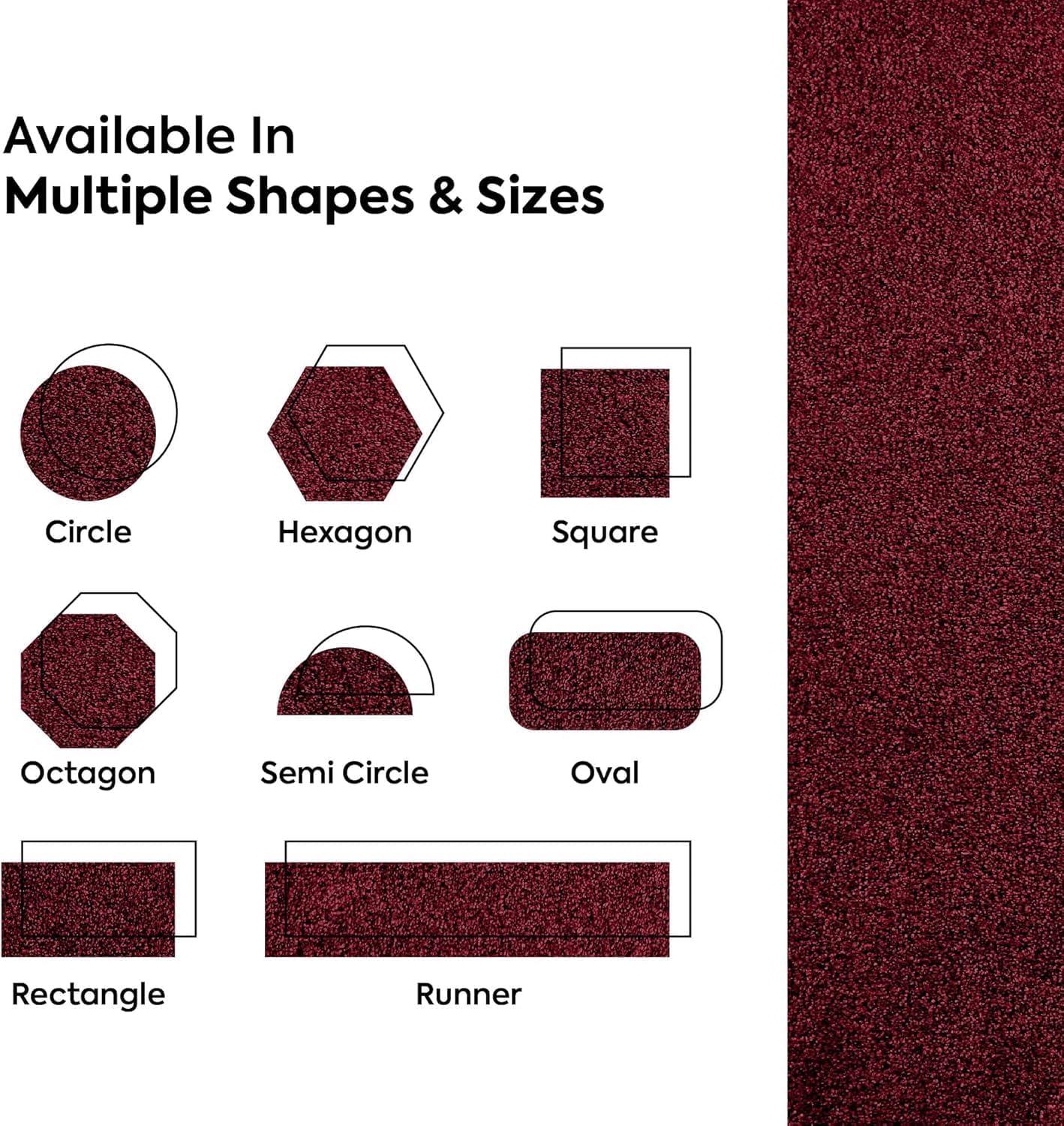 Saturn Collection Solid Color Area Rugs Burgundy - 2' x 4' Rectangle, Indoor, Stain Resistant, Perfect for Living Room, Bedroom, Dining Room, Entryway, Doorway, Pet & Kids Friendly Rug, Wedding
