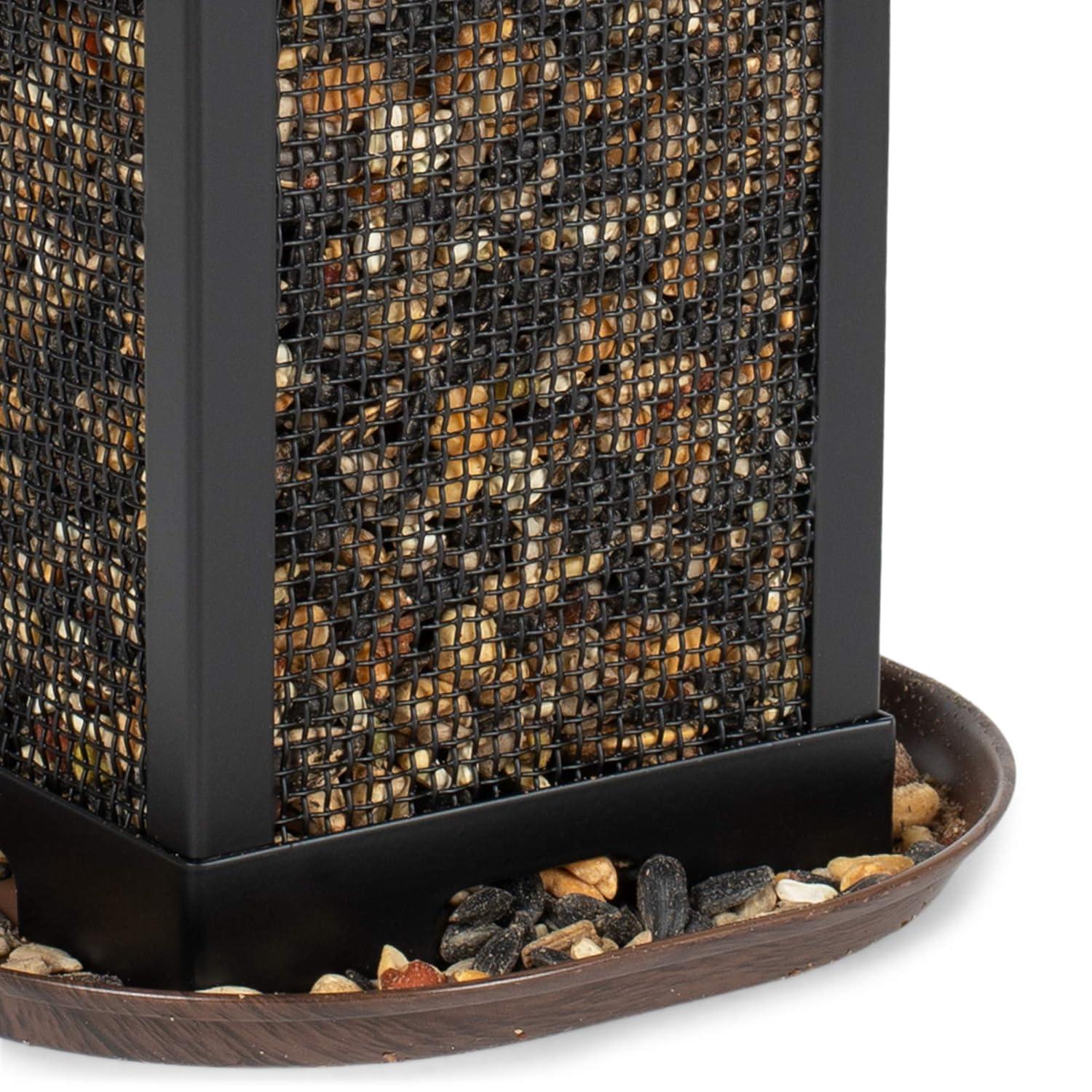 Cottage Garden Hanging 11 inch Cherry Woodgrain Finish Heavy Duty Mesh Metal 3 Lb. Bird Feeder