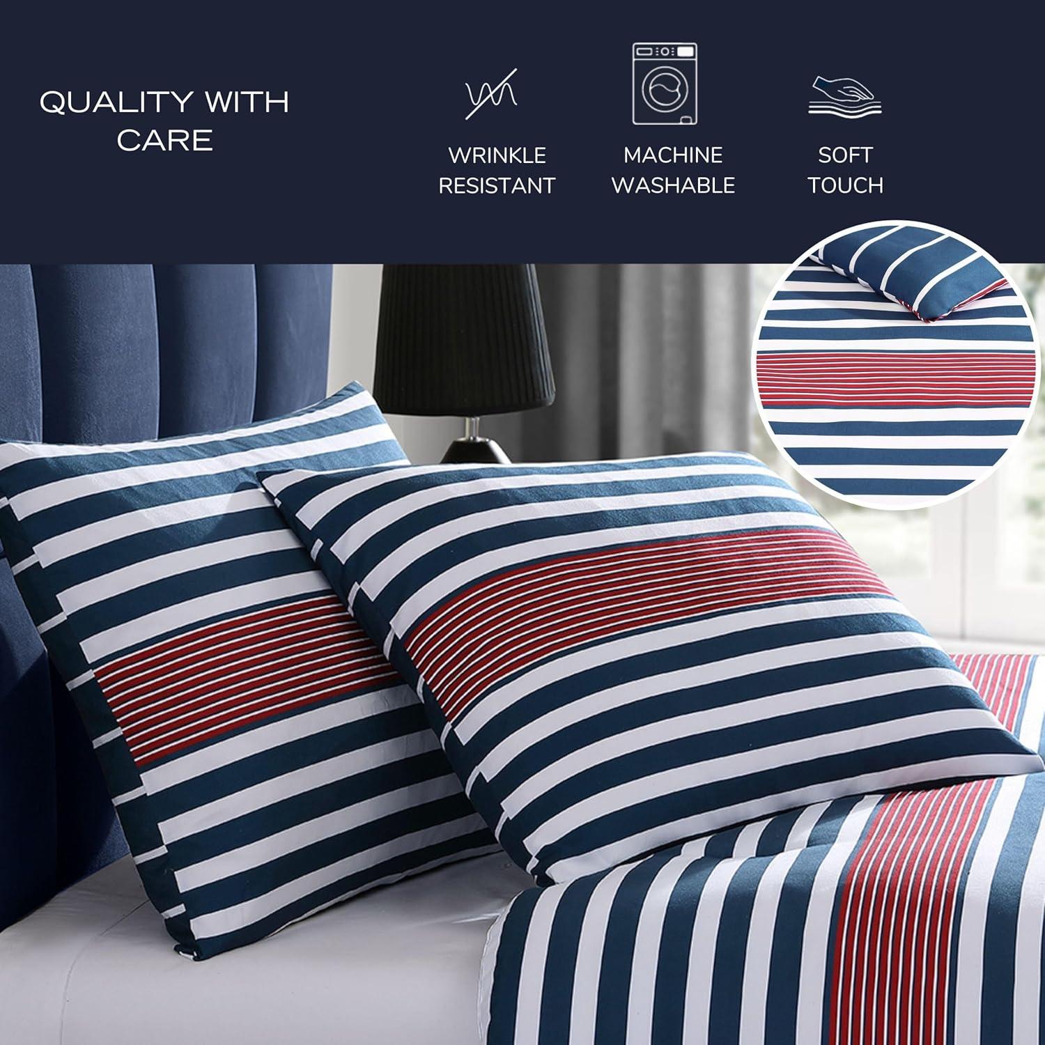 Nautica Kennedy Stripe Reversible Navy Comforter Set