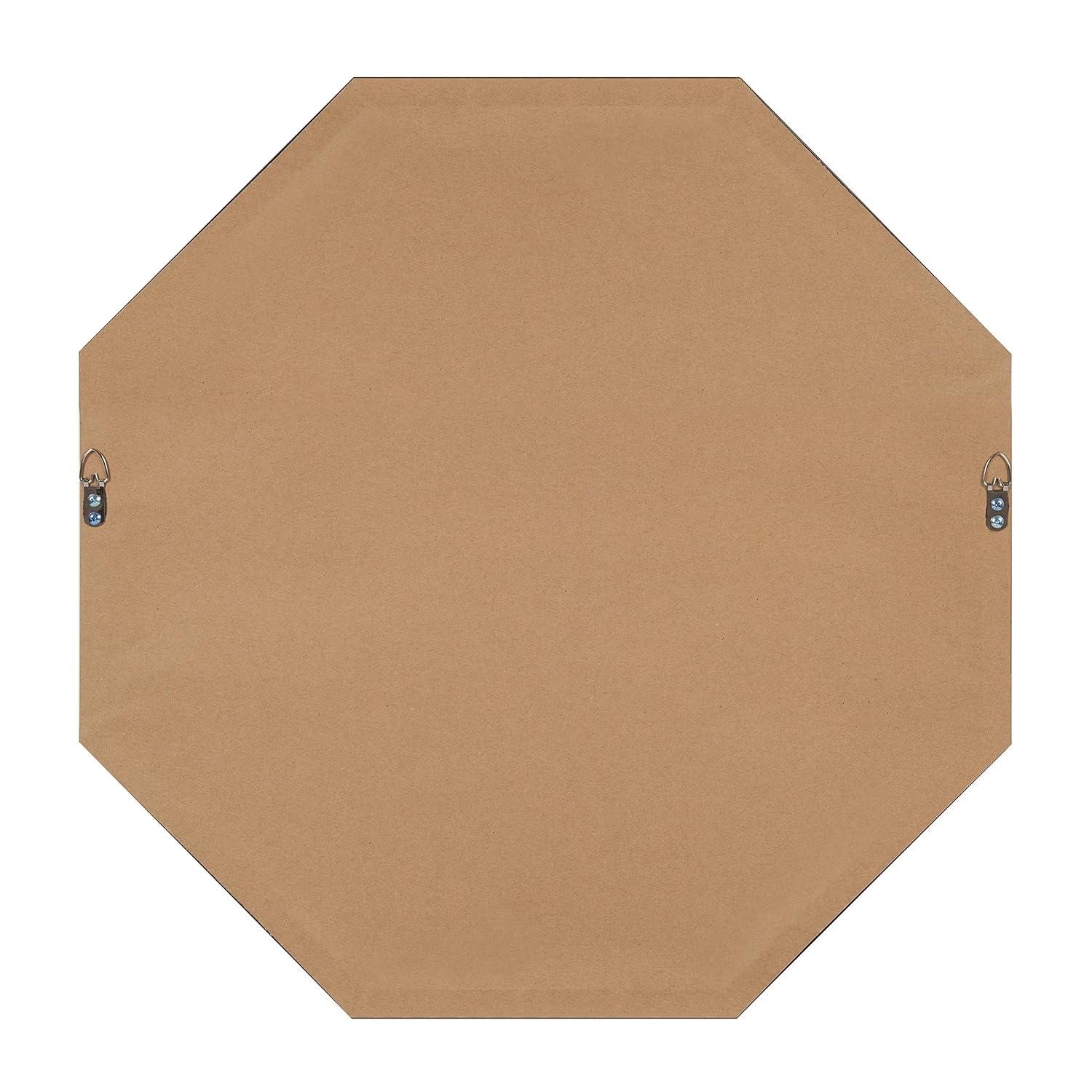 25" x 25" Rhodes Framed Octagon Wall Mirror White - Kate and Laurel: Modern Design, No Assembly, Wall Mount, Plastic Frame